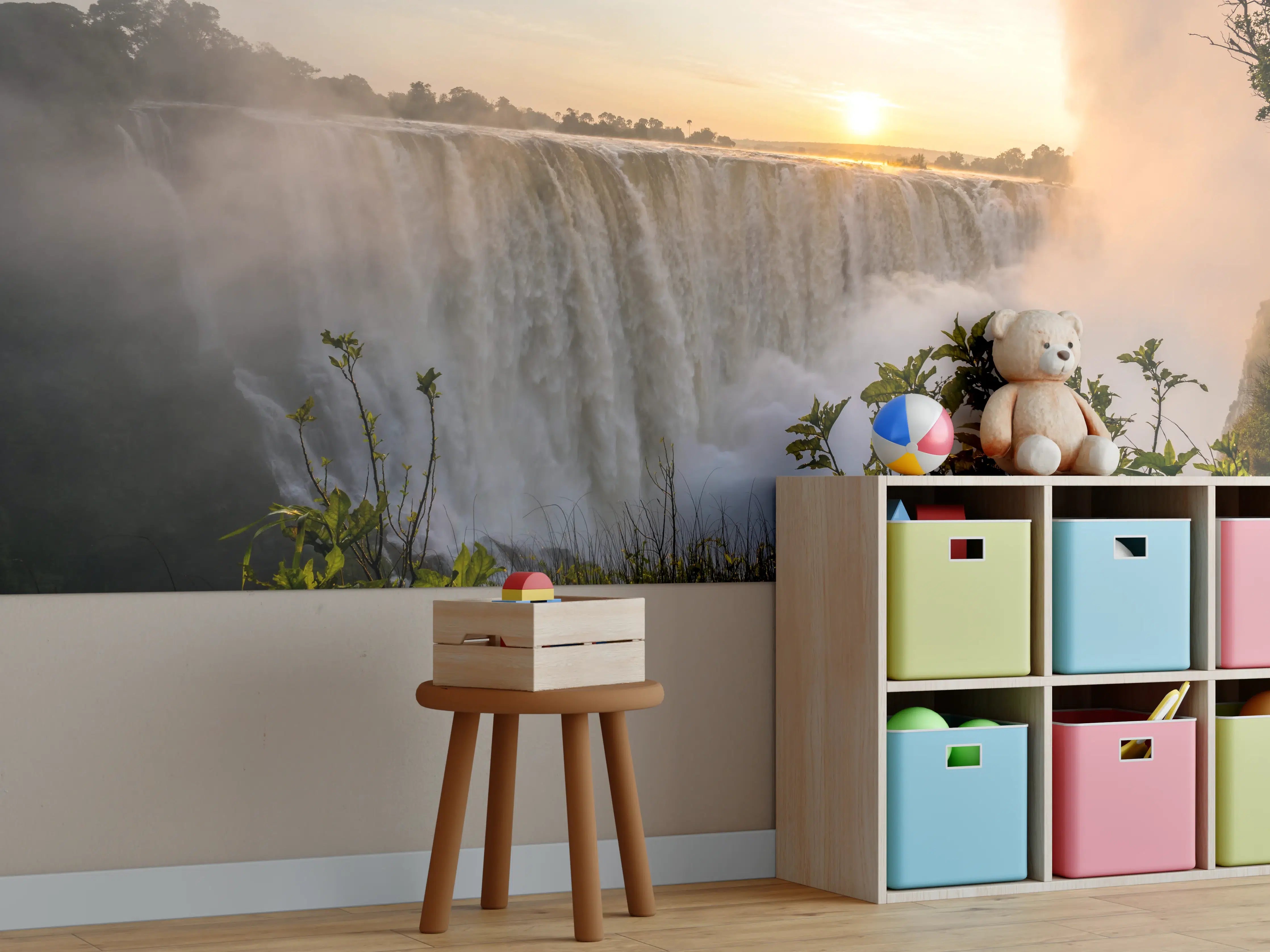 Kinderzimmer Wandgestaltung - Victoriafälle bei Sonnenaufgang