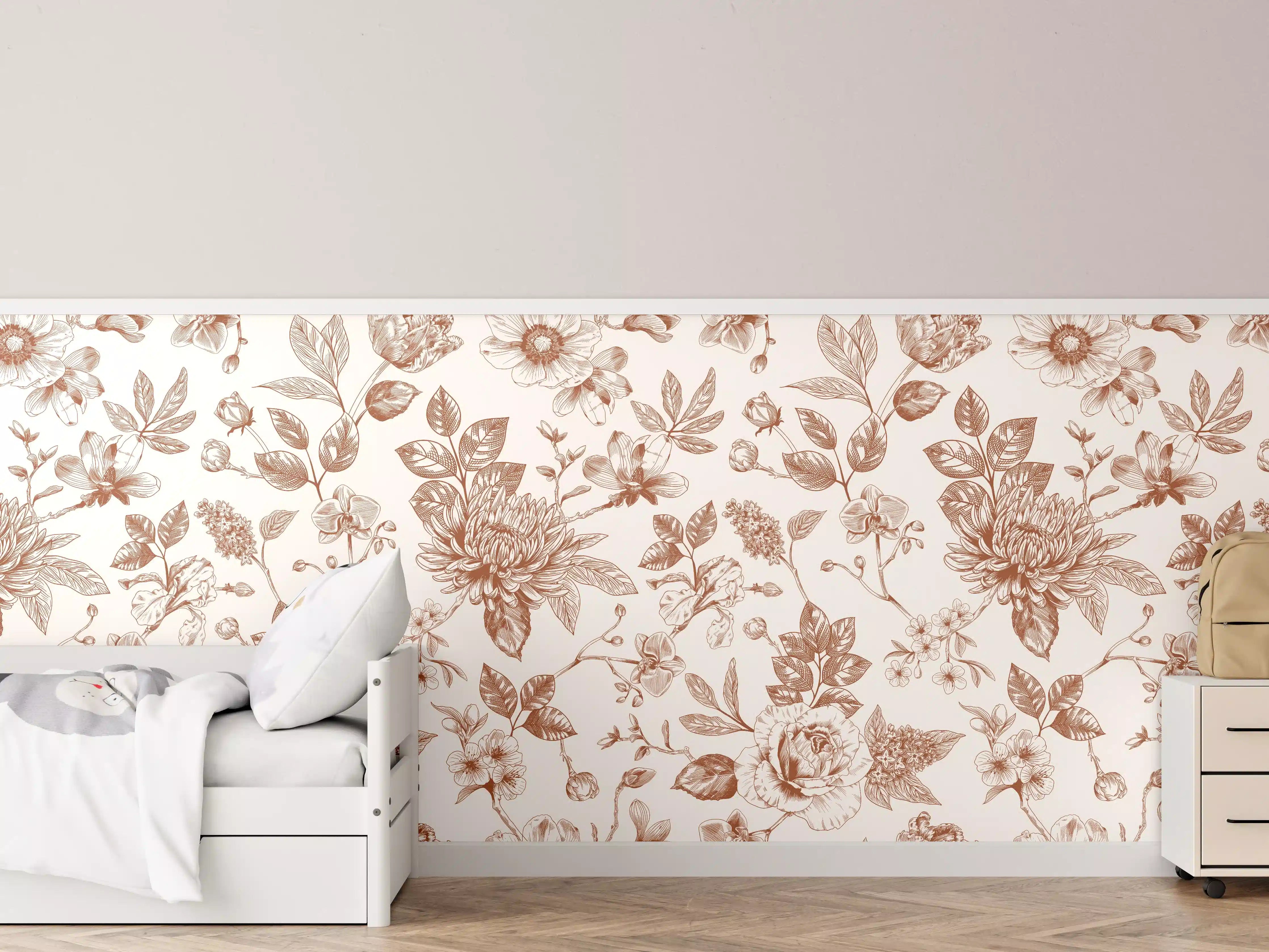 Kinderzimmer Wandgestaltung - Vintage Bloom Amber Blumenmuster
