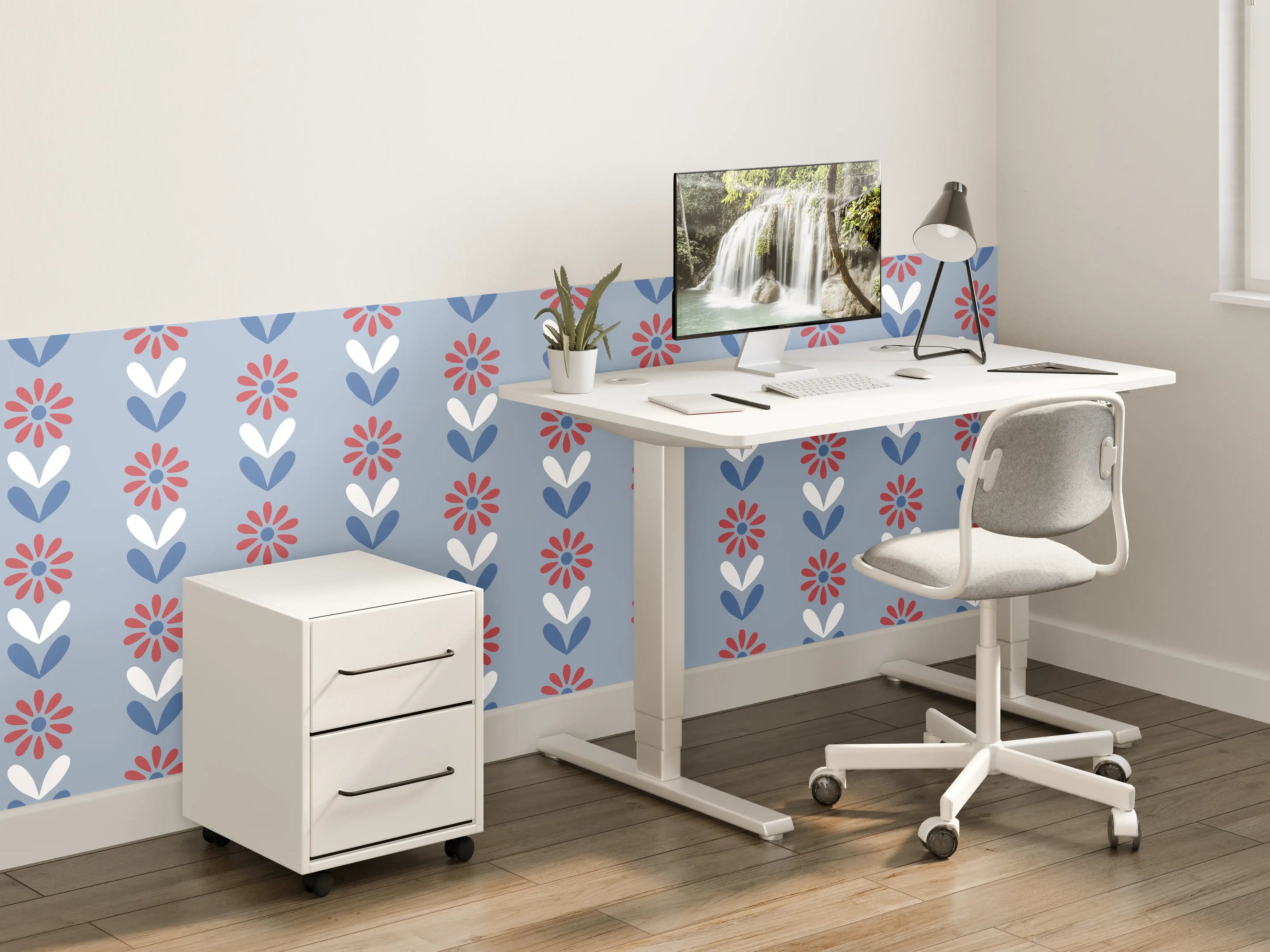 Kinderzimmer Wandgestaltung - Vintage Bloom Gänseblümchen Tapete