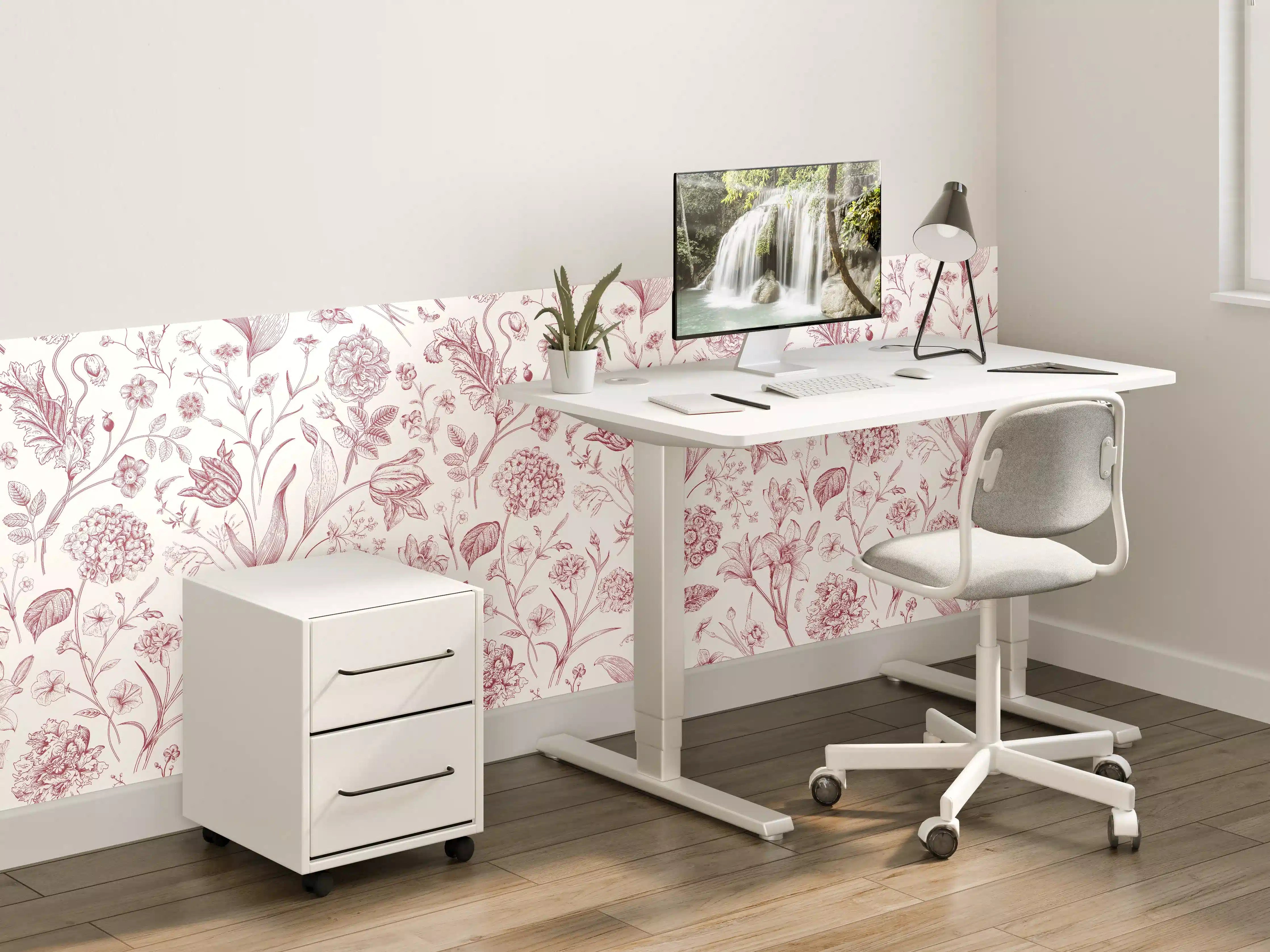 Kinderzimmer Wandgestaltung - Vintage Bloom Rosa-Muster