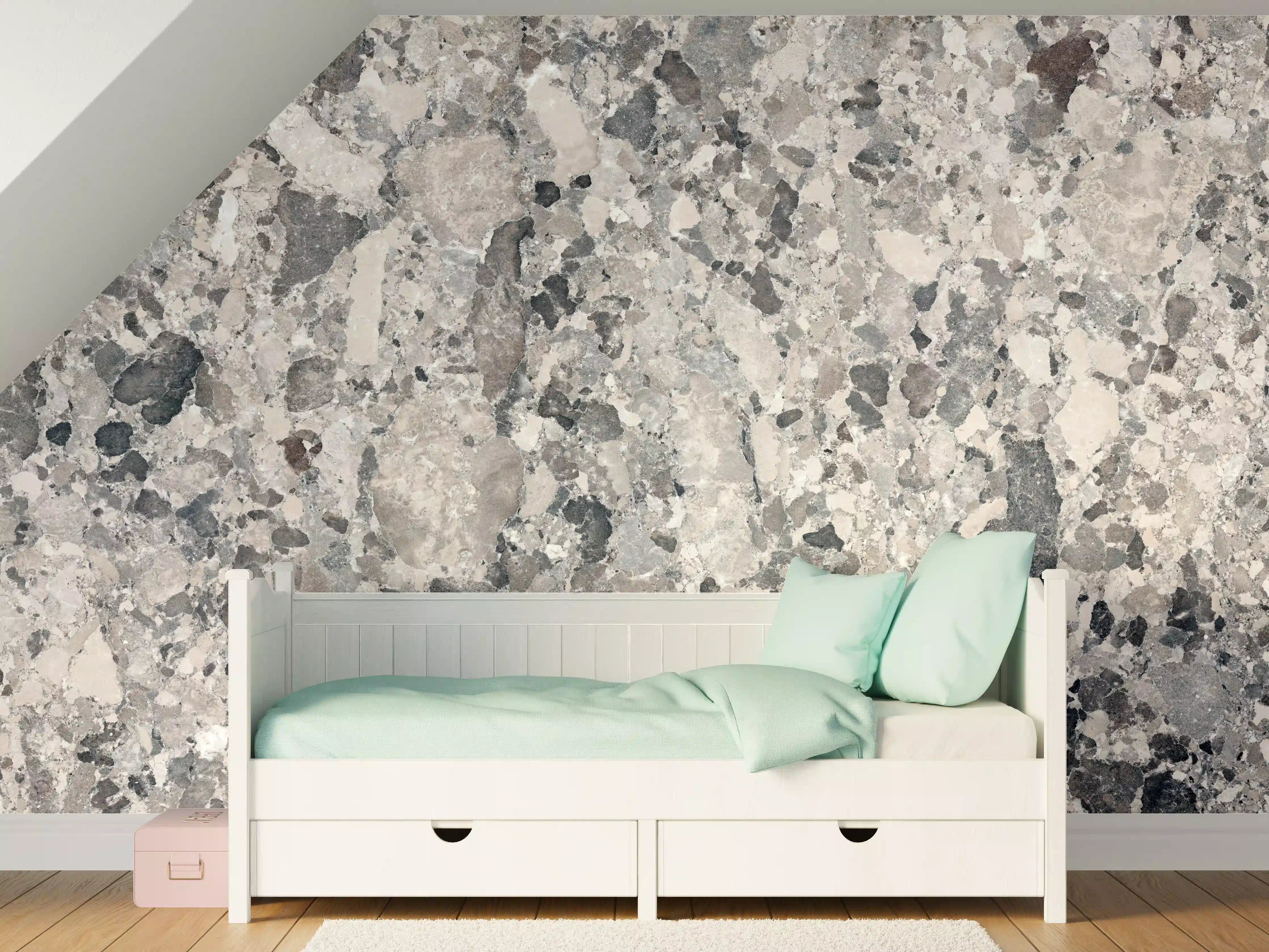 Kinderzimmer Wandgestaltung - Vintage Granit-Textur