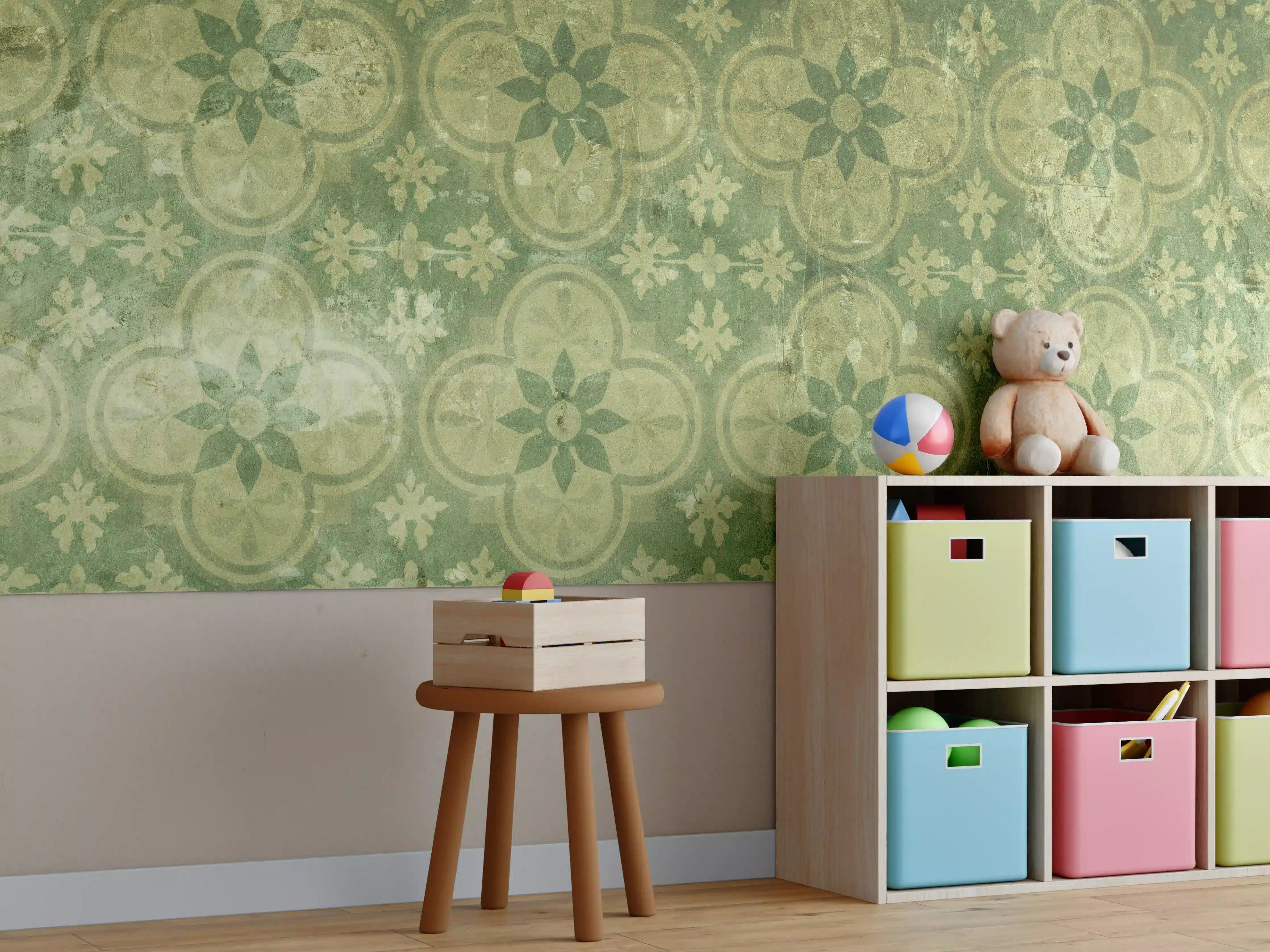 Kinderzimmer Wandgestaltung - Vintage Retro Mosaikfliesen
