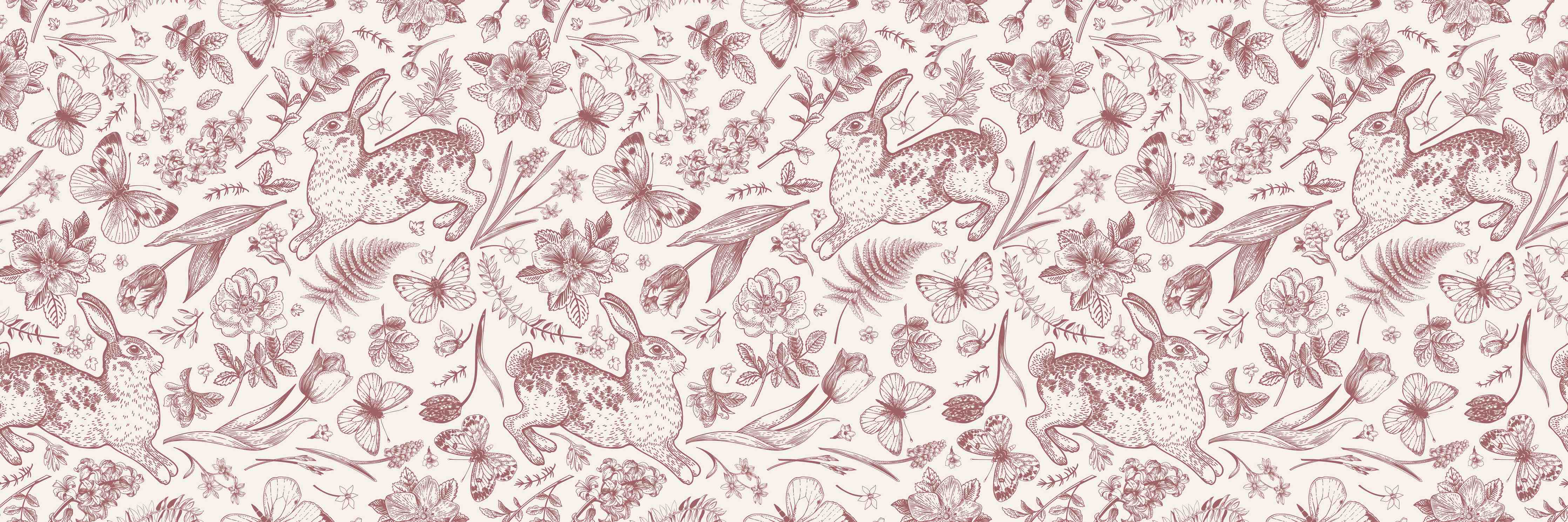 Kinderzimmer Wandgestaltung-Vintage Rosa Blumenmuster