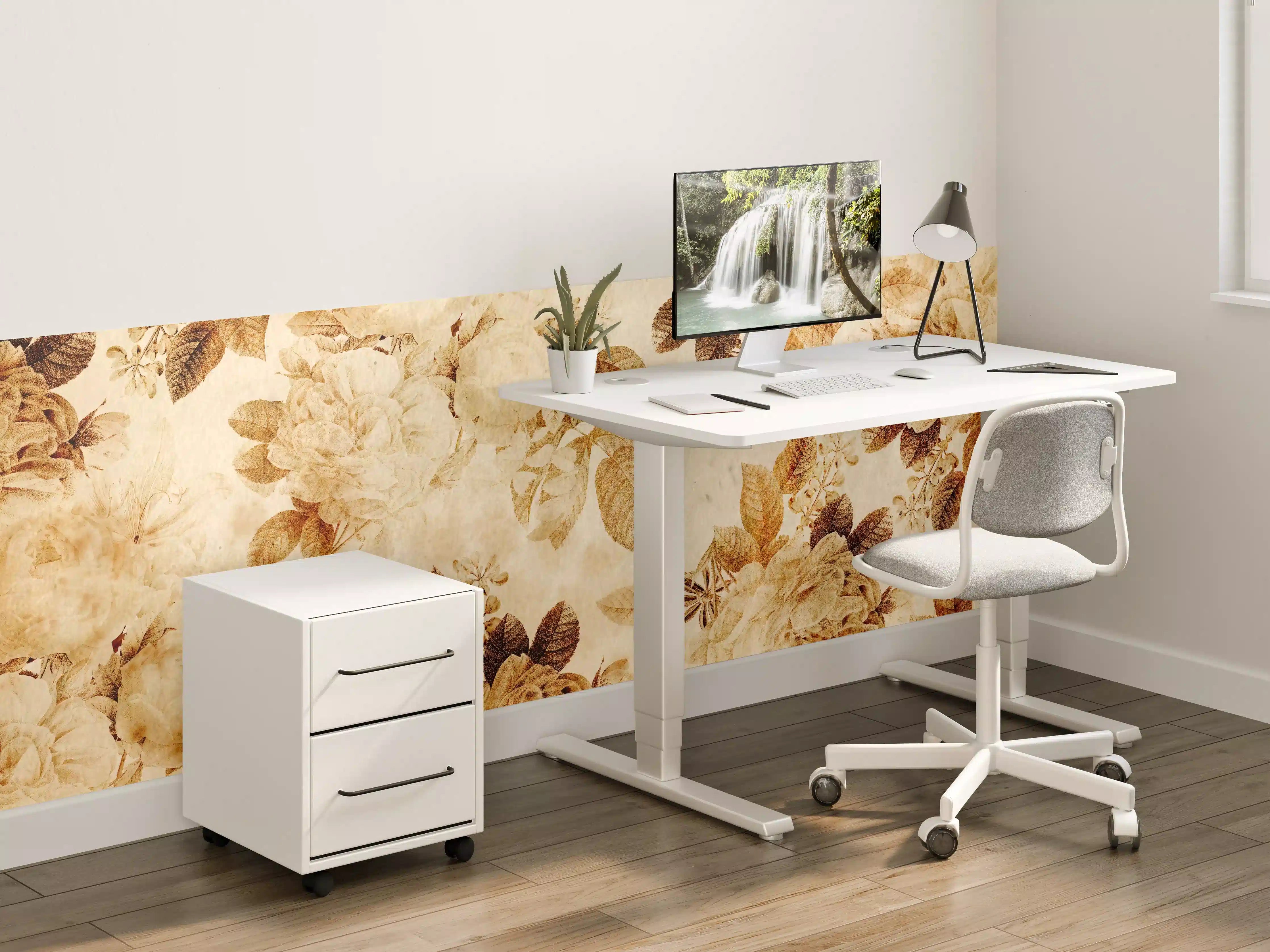 Kinderzimmer Wandgestaltung - Vintage-Tapeten Blumen Muster