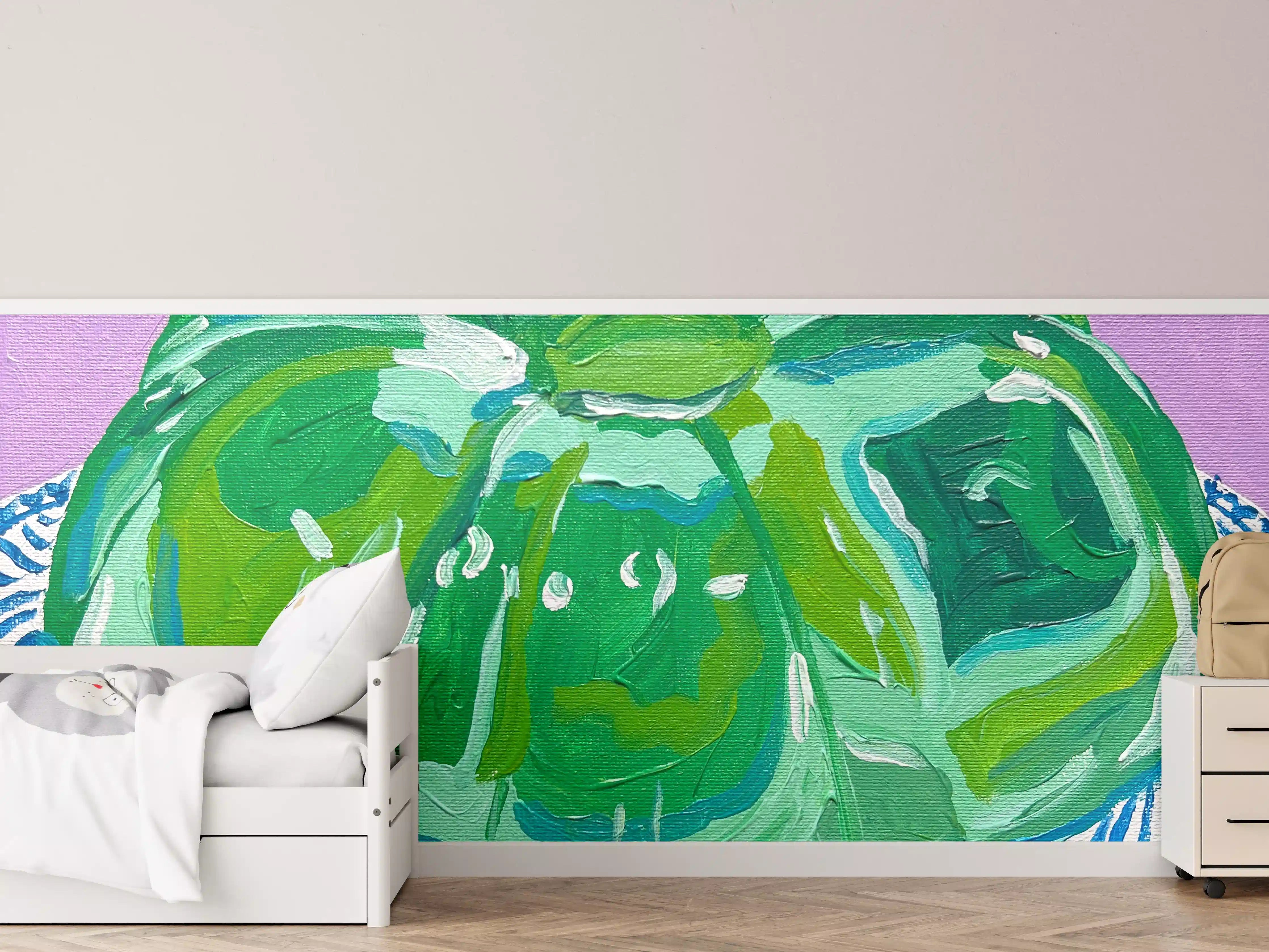 Kinderzimmer Wandgestaltung - Wackelpudding - Acryl Gemälde