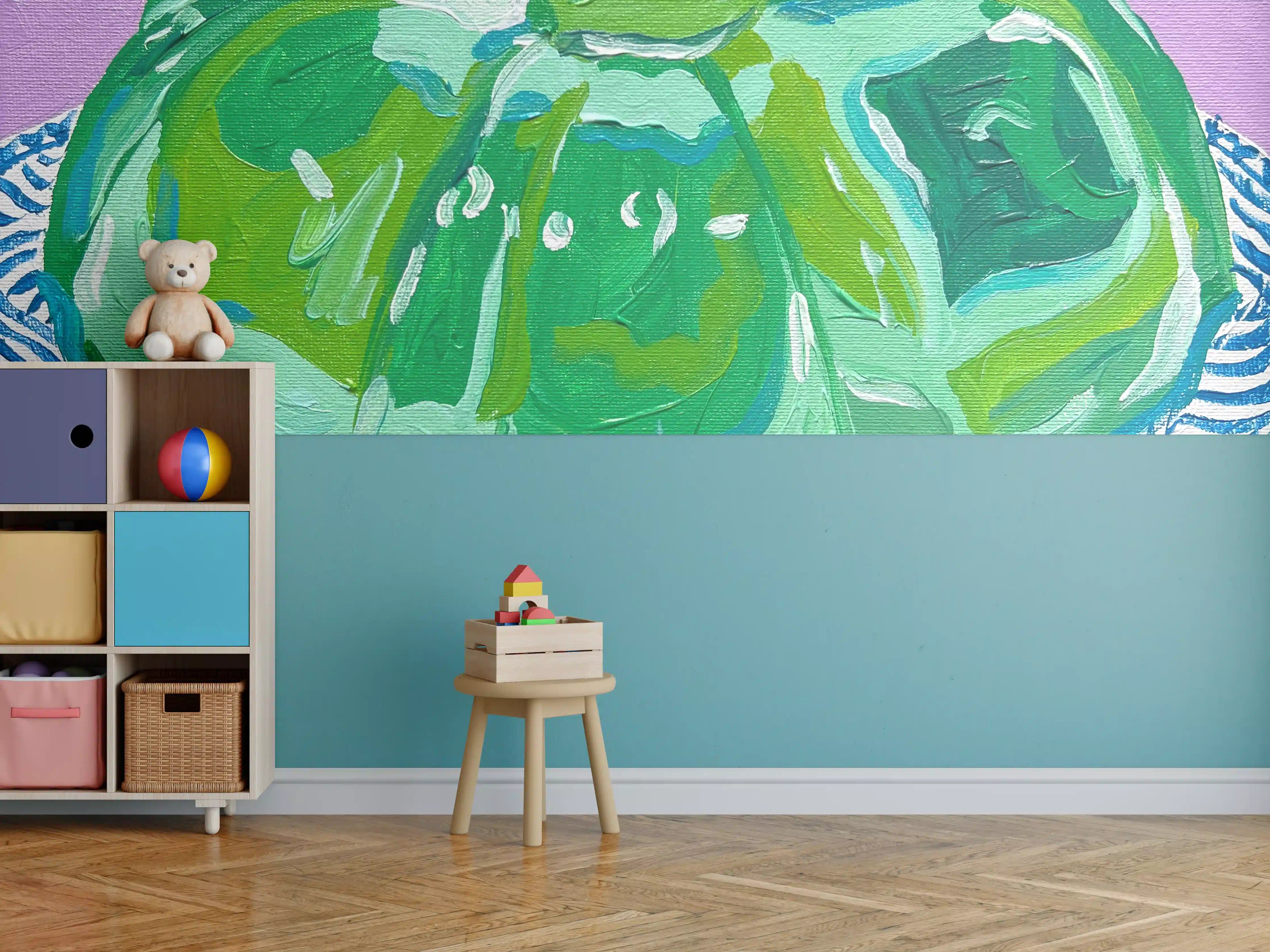 Kinderzimmer Wandgestaltung - Wackelpudding - Acryl Gemälde