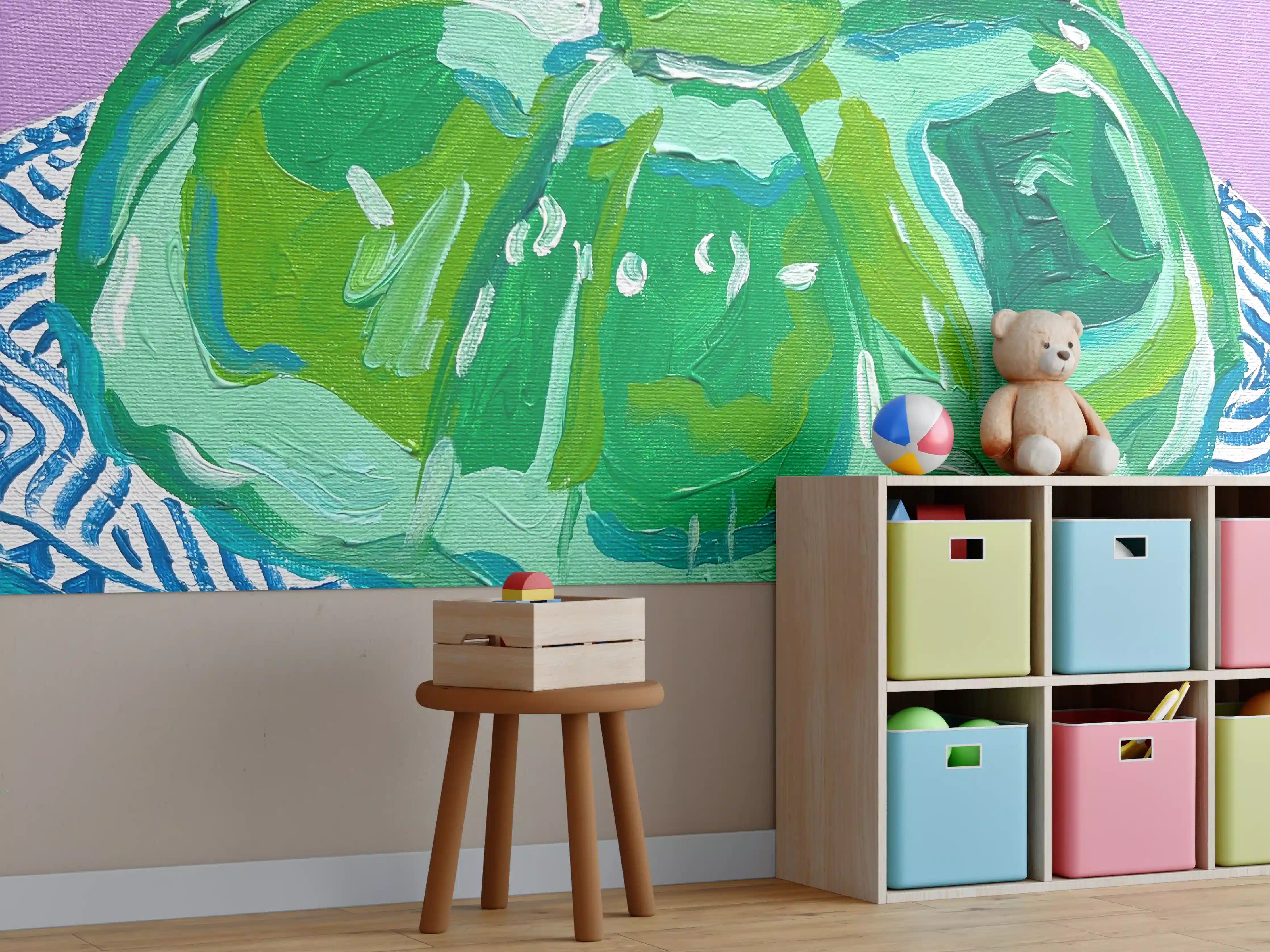 Kinderzimmer Wandgestaltung - Wackelpudding - Acryl Gemälde