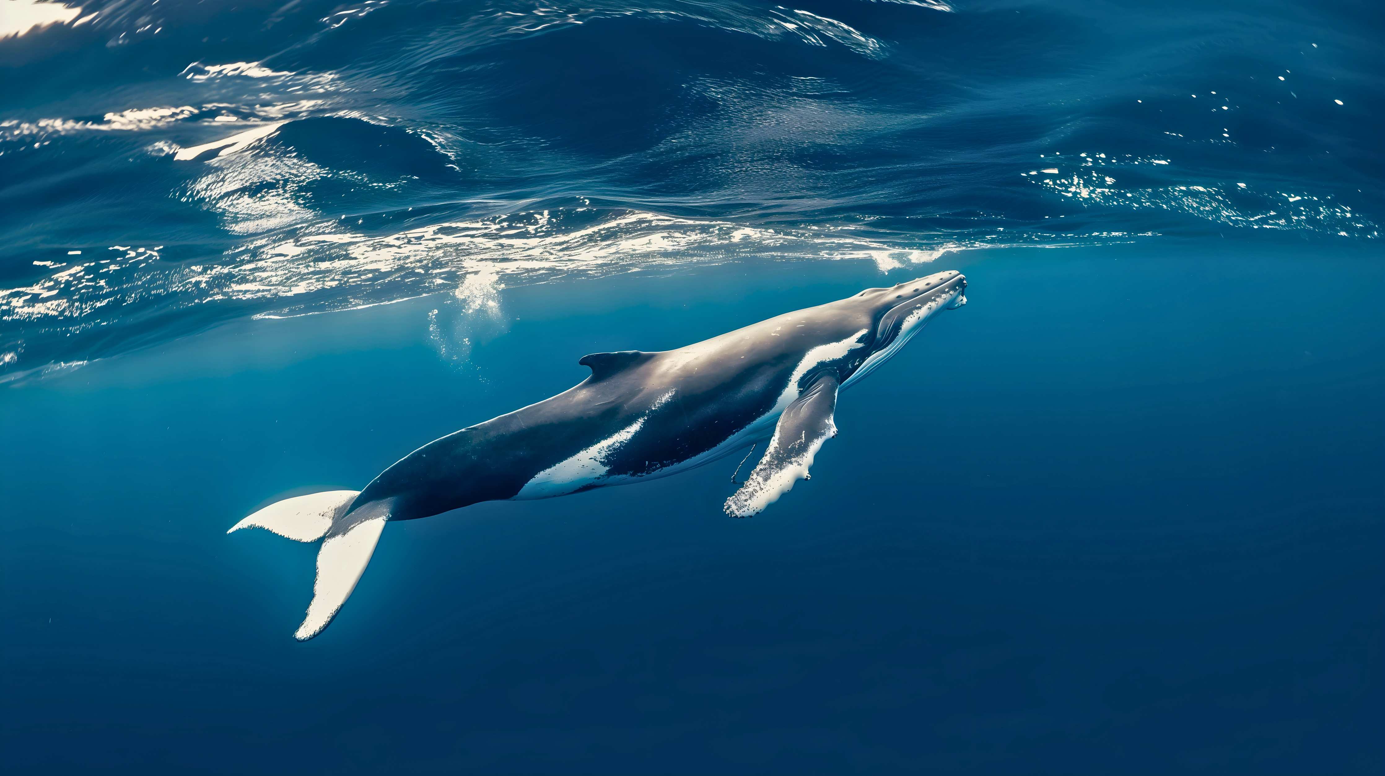 Kinderzimmer Wandgestaltung-Wal im blauen Ozean