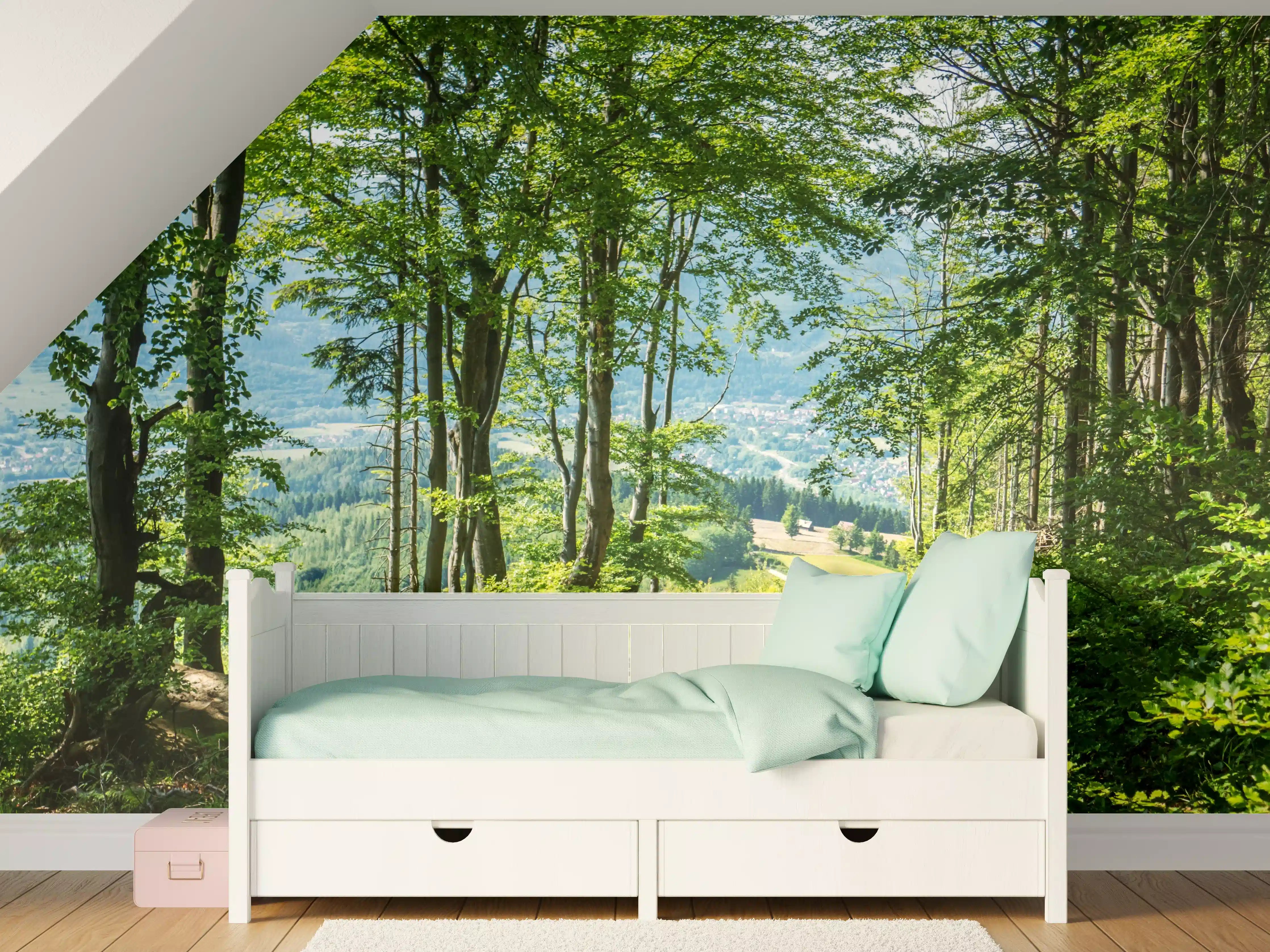 Kinderzimmer Wandgestaltung - Waldweg Beskiden Polen