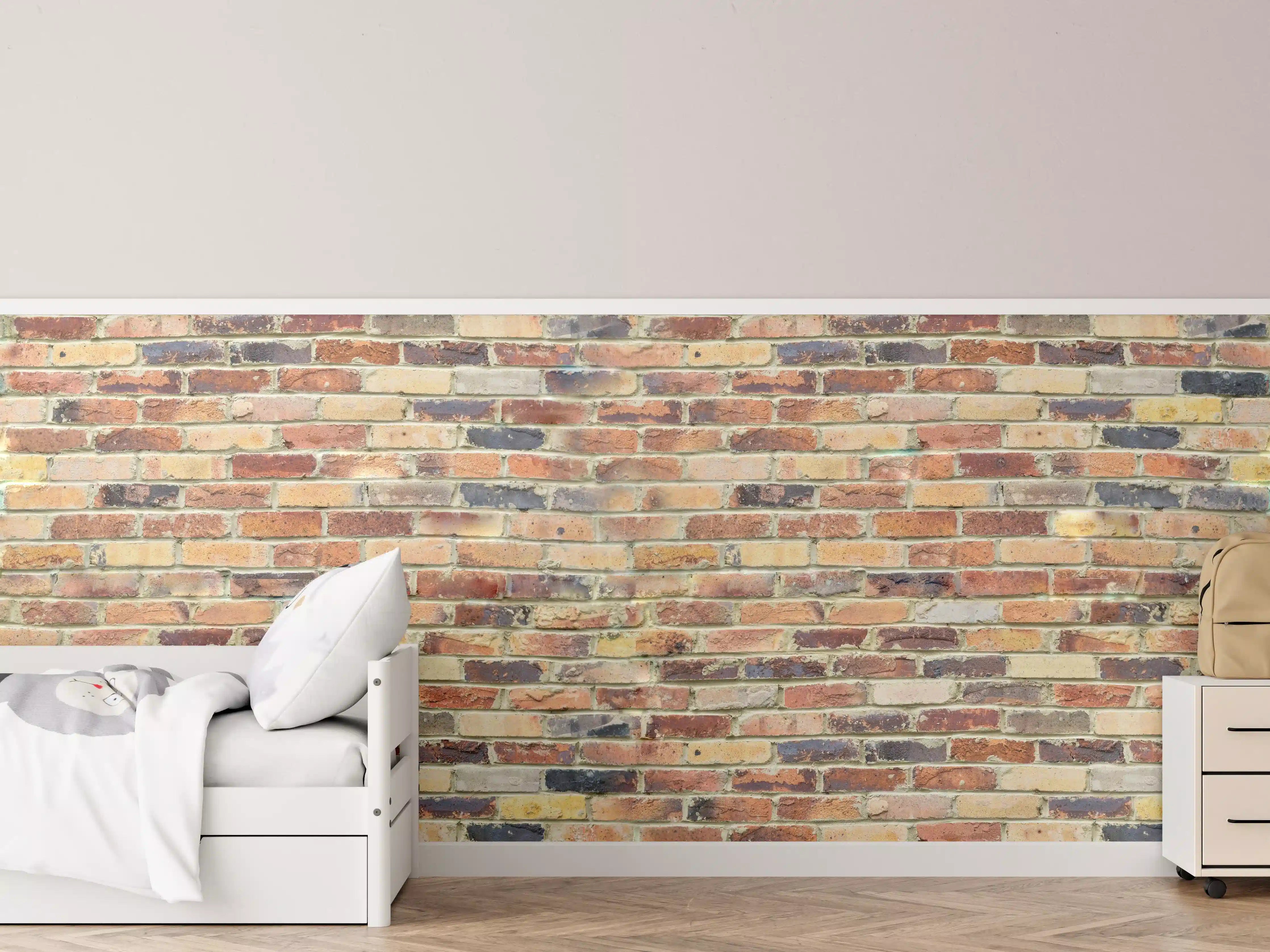 Kinderzimmer Wandgestaltung - Wand aus farbigen Ziegeln