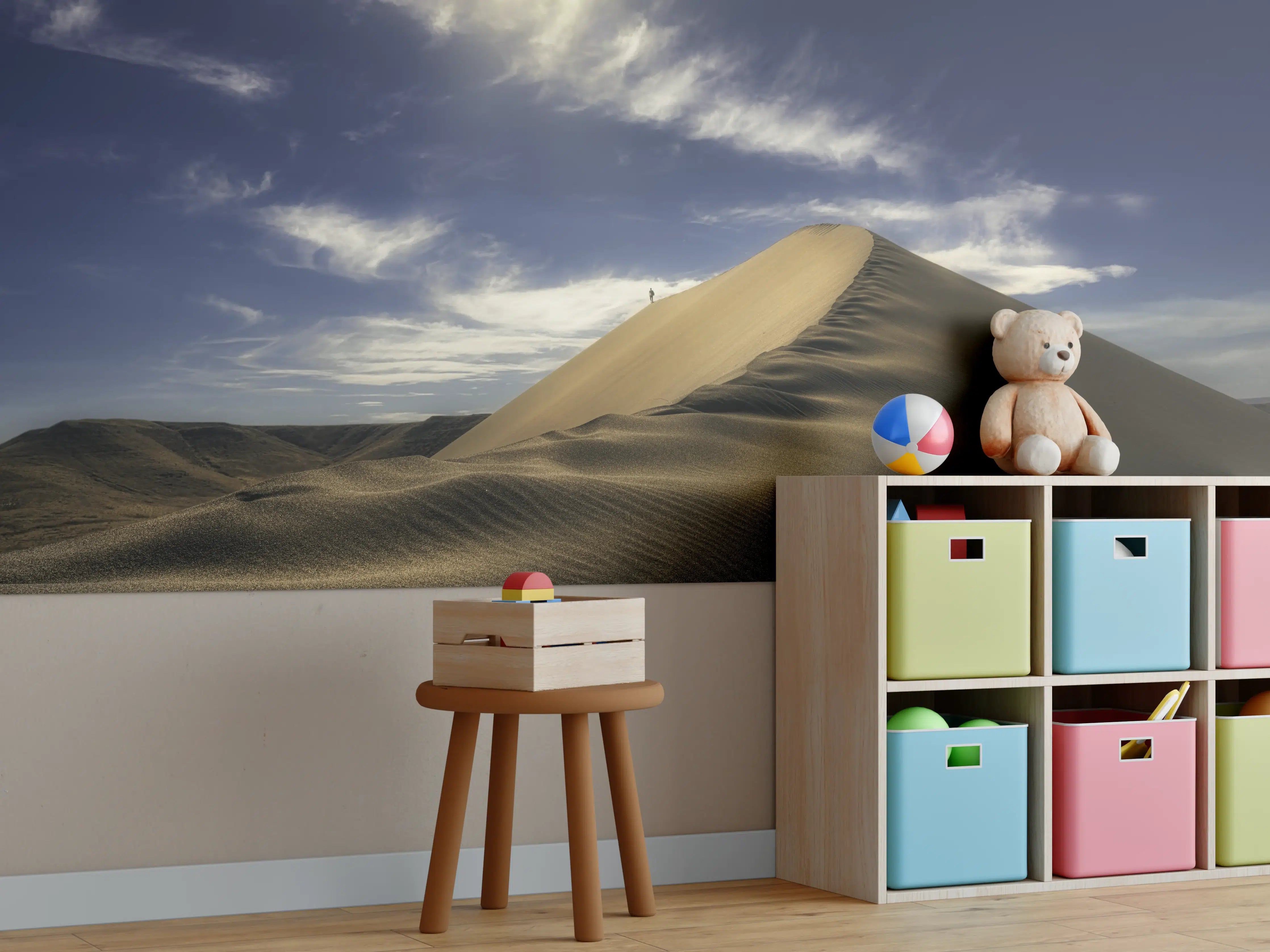 Kinderzimmer Wandgestaltung - Wanderer in der Wüste