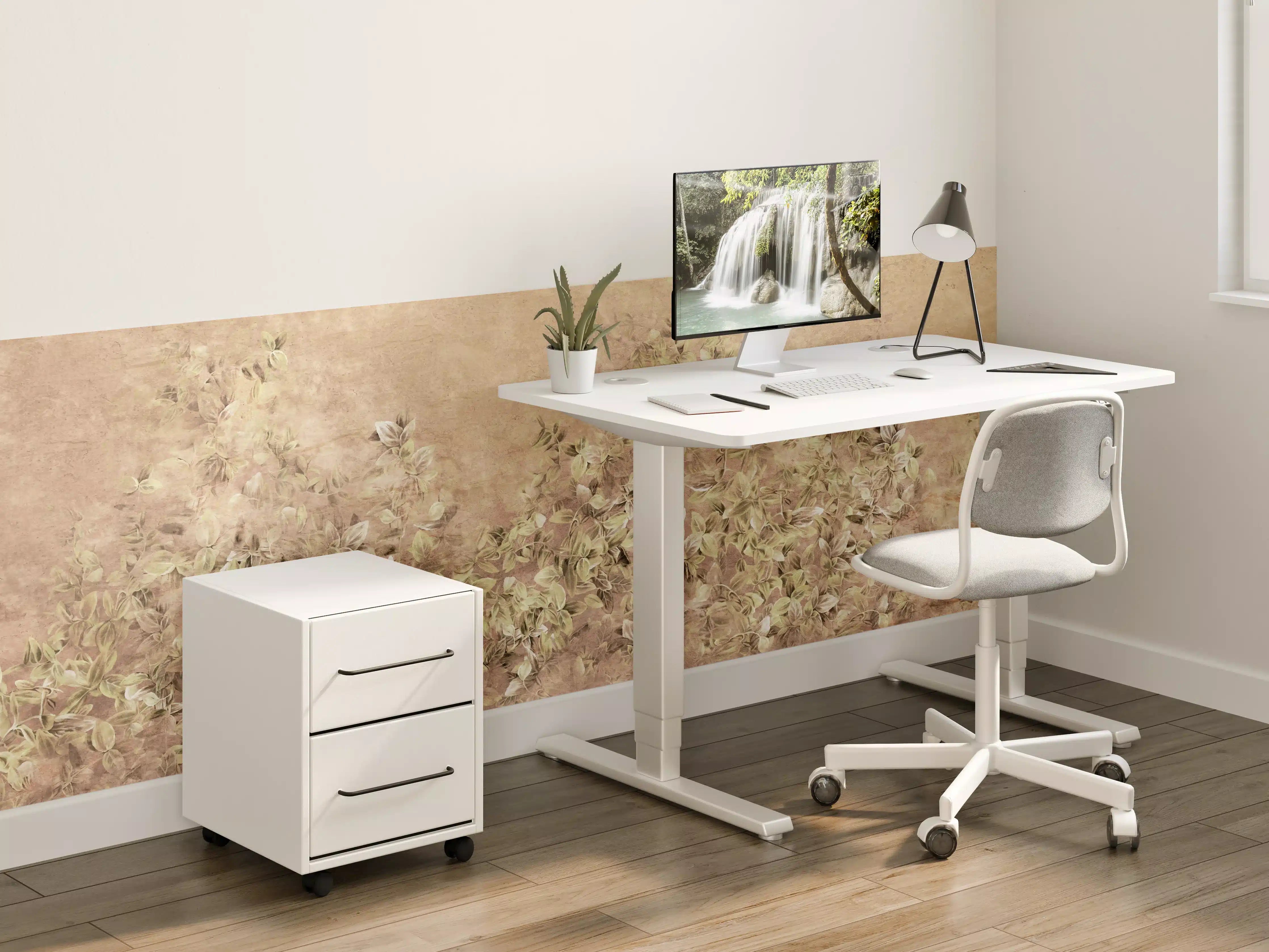 Kinderzimmer Wandgestaltung - Warme Erdtöne mit zarter Blumenmalerei