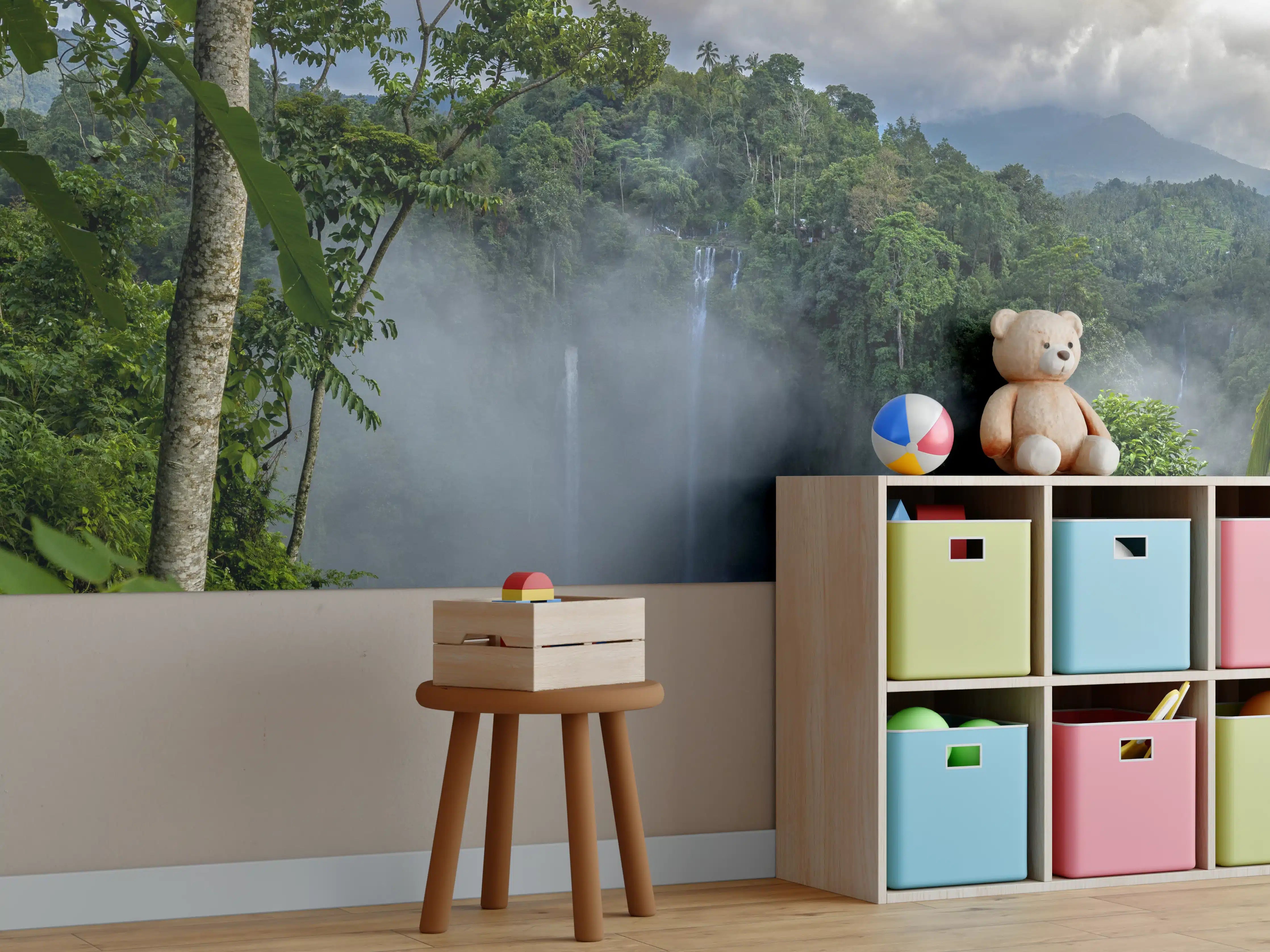 Kinderzimmer Wandgestaltung - Wasserfälle im Regenwald