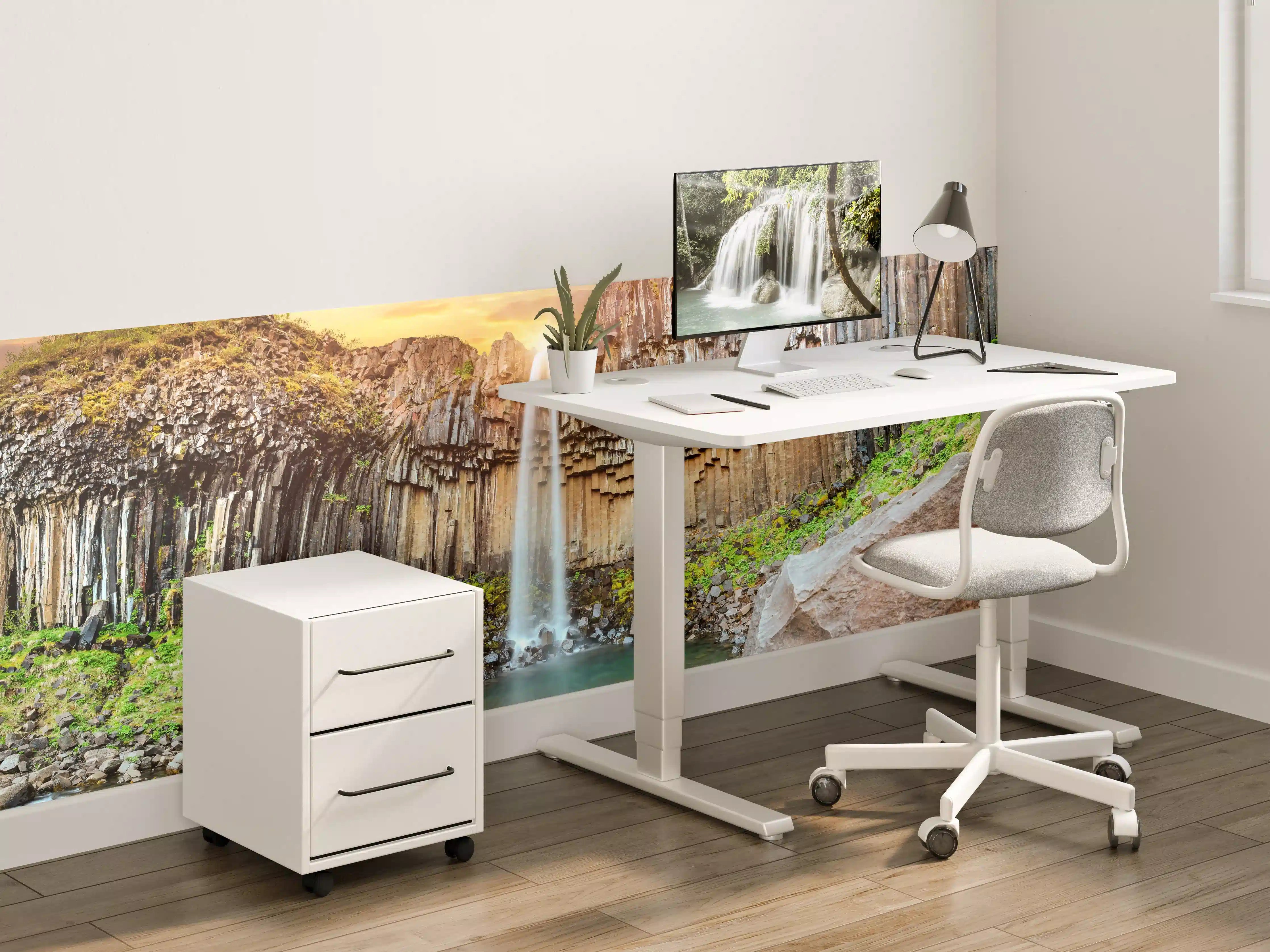 Kinderzimmer Wandgestaltung - Wasserfall "Svartifoss" im Skaftafell-Nationalpark