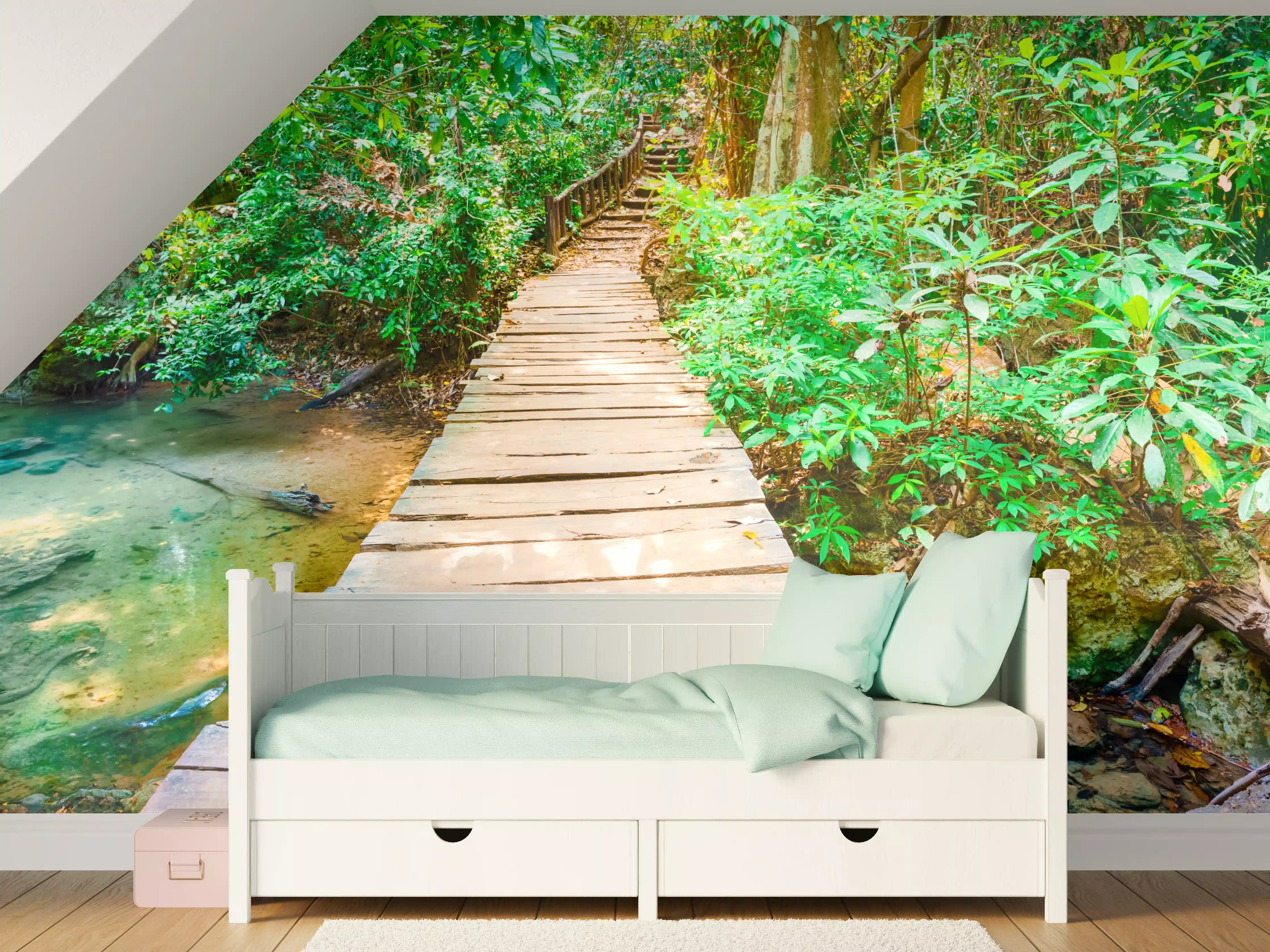 Kinderzimmer Wandgestaltung - Wasserfall im Erawan-Nationalpark