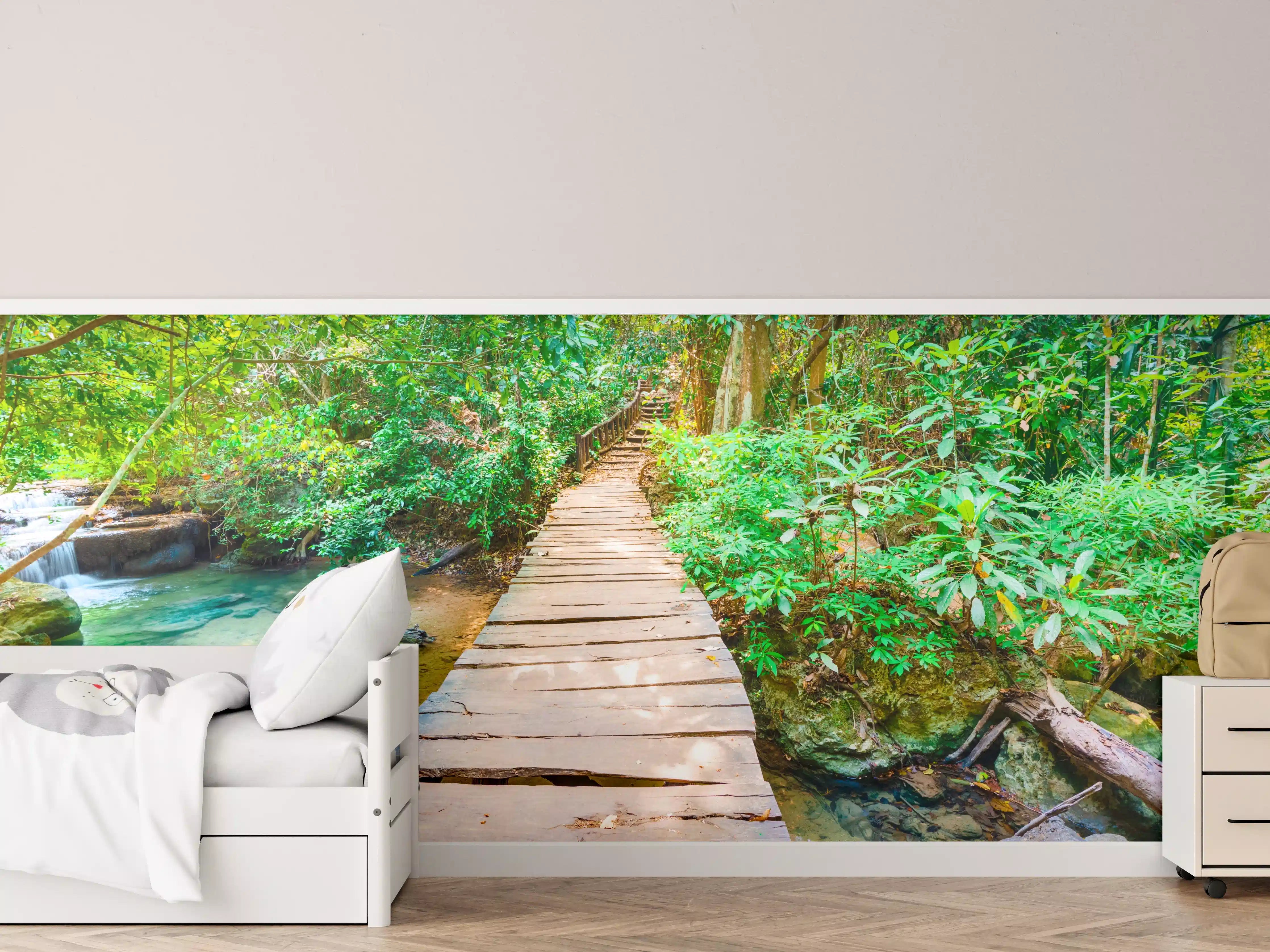 Kinderzimmer Wandgestaltung - Wasserfall im Erawan-Nationalpark