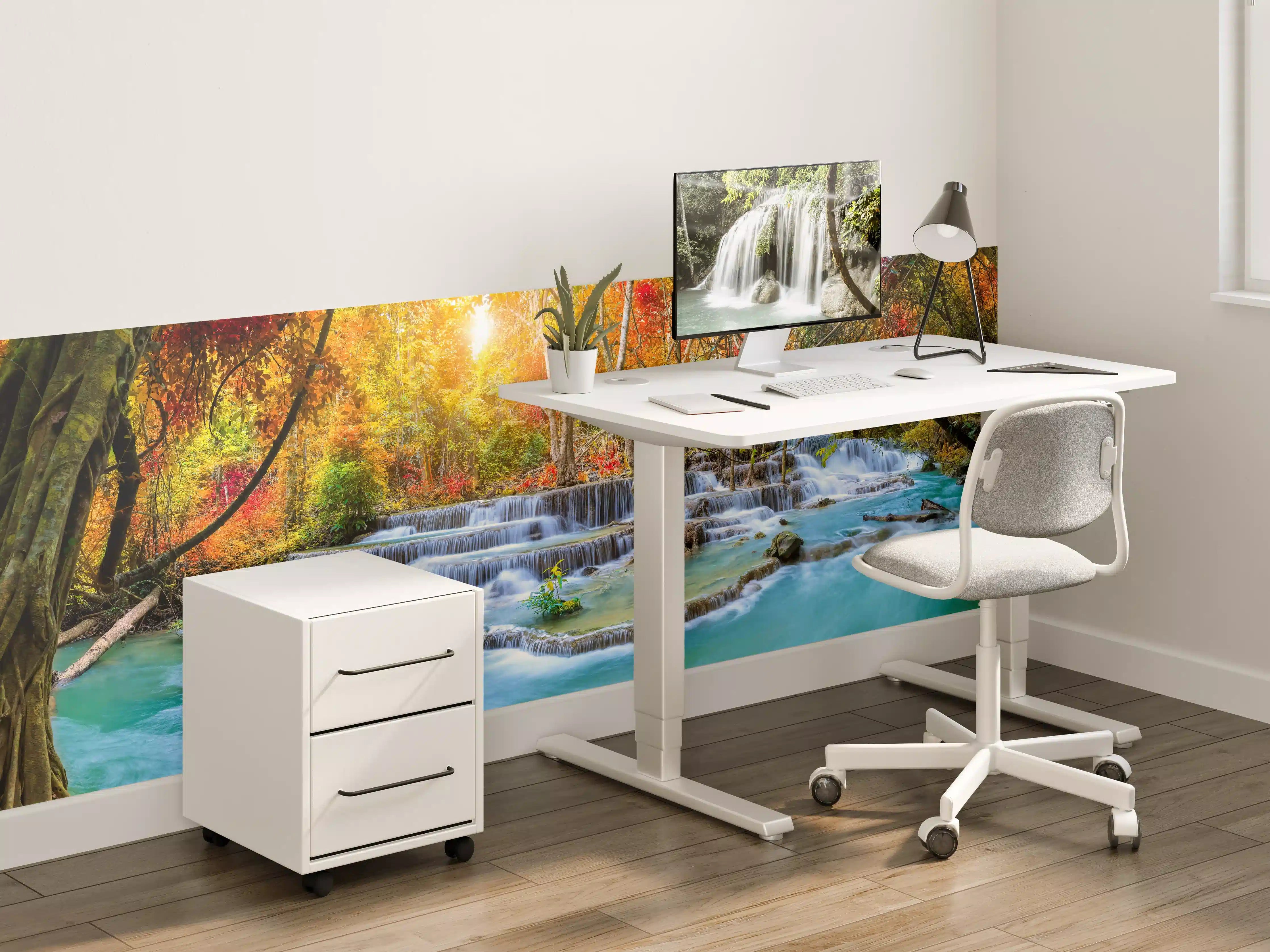 Kinderzimmer Wandgestaltung - Wasserfall im Wald Thailand Nationalparks