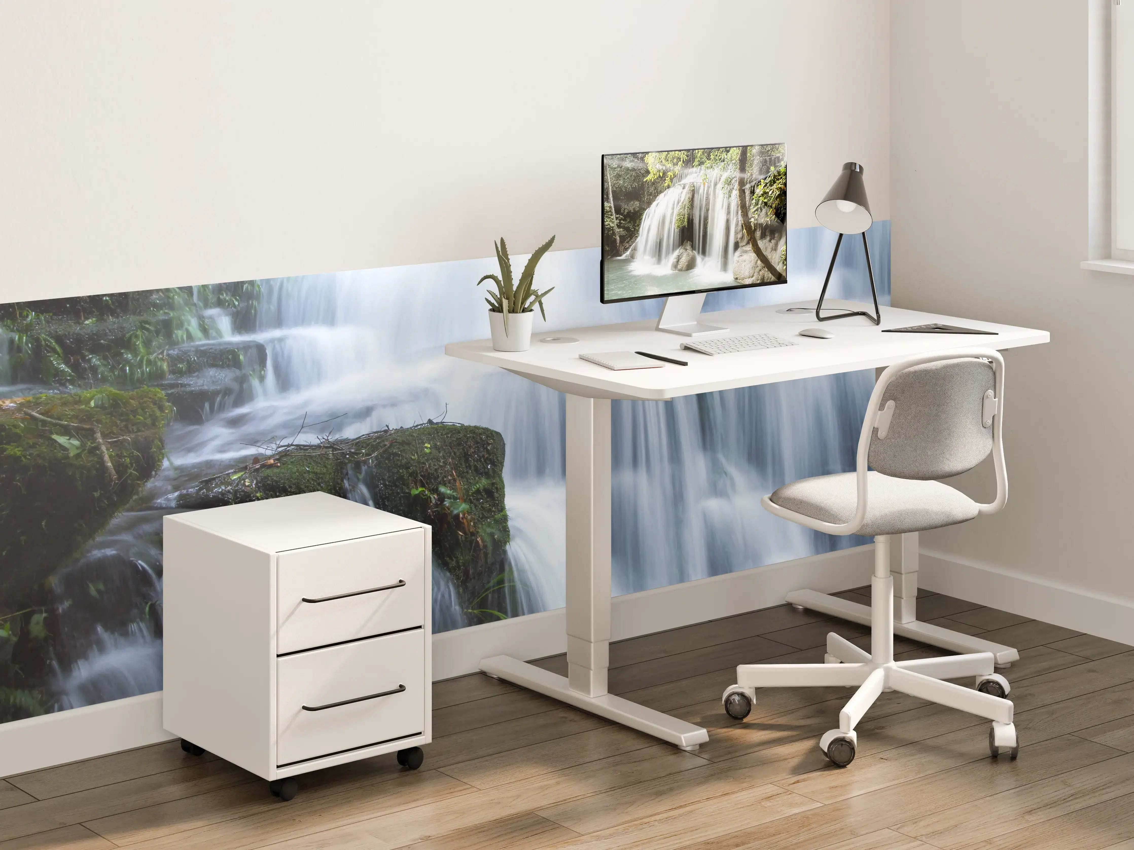 Kinderzimmer Wandgestaltung - Wasserfall im Wald mit Felsen