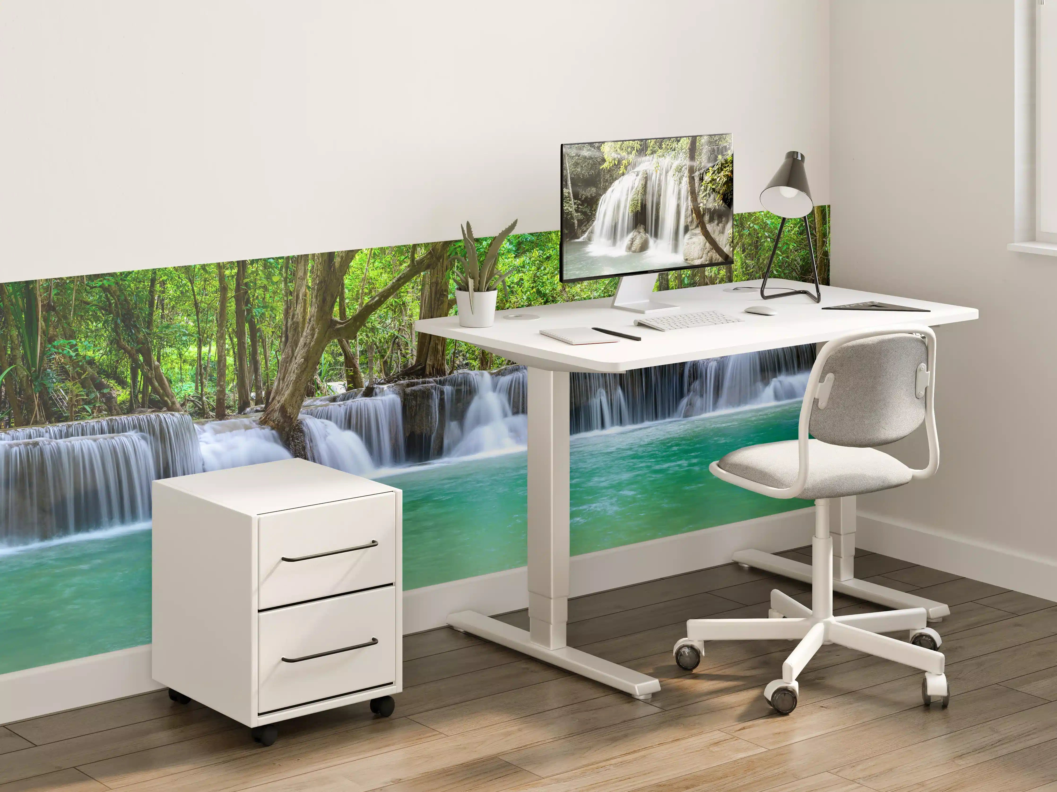 Kinderzimmer Wandgestaltung - Wasserfall tief im tropischen Wald