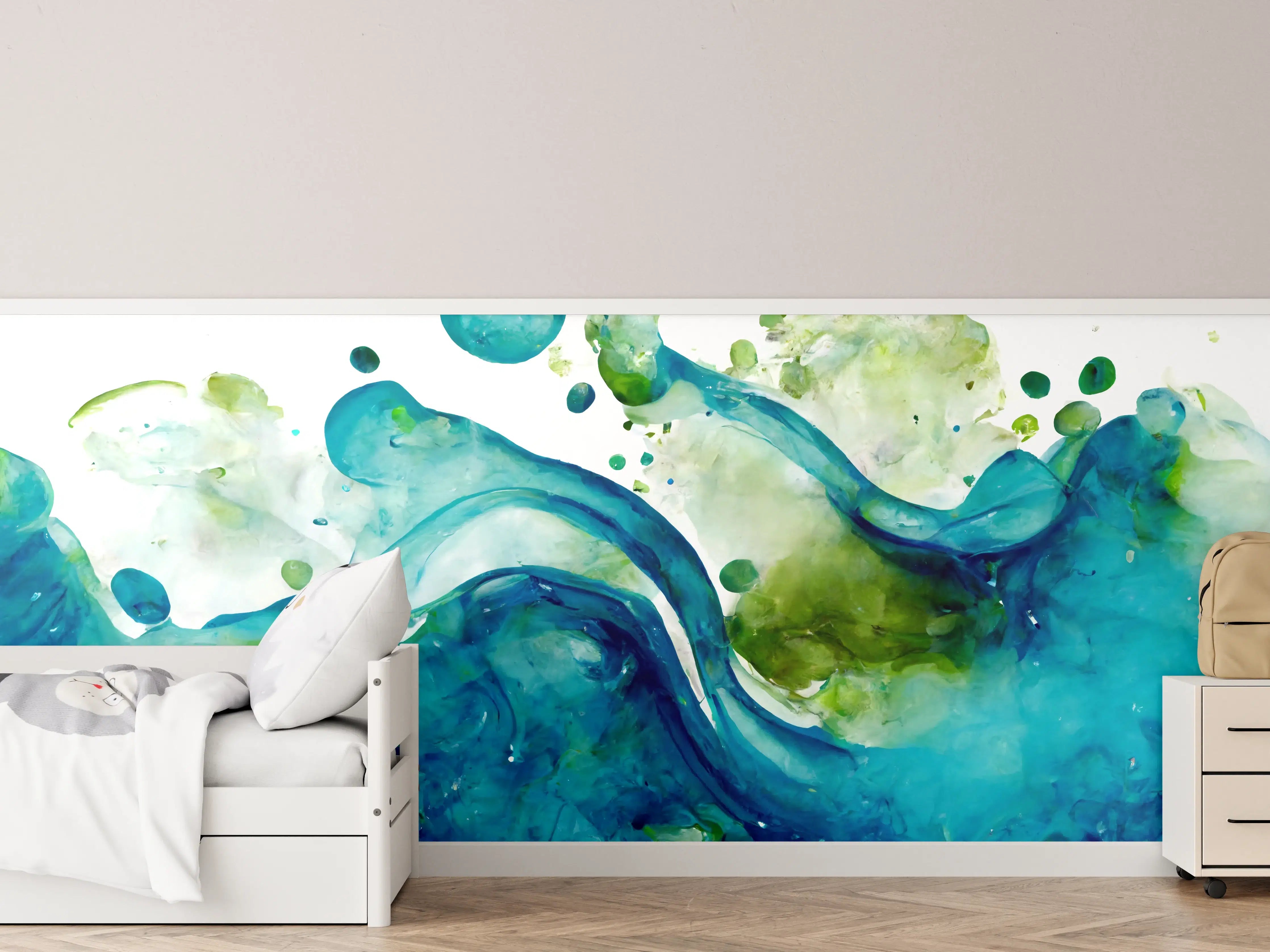 Kinderzimmer Wandgestaltung - Wassertropfen - Kunstmalerei