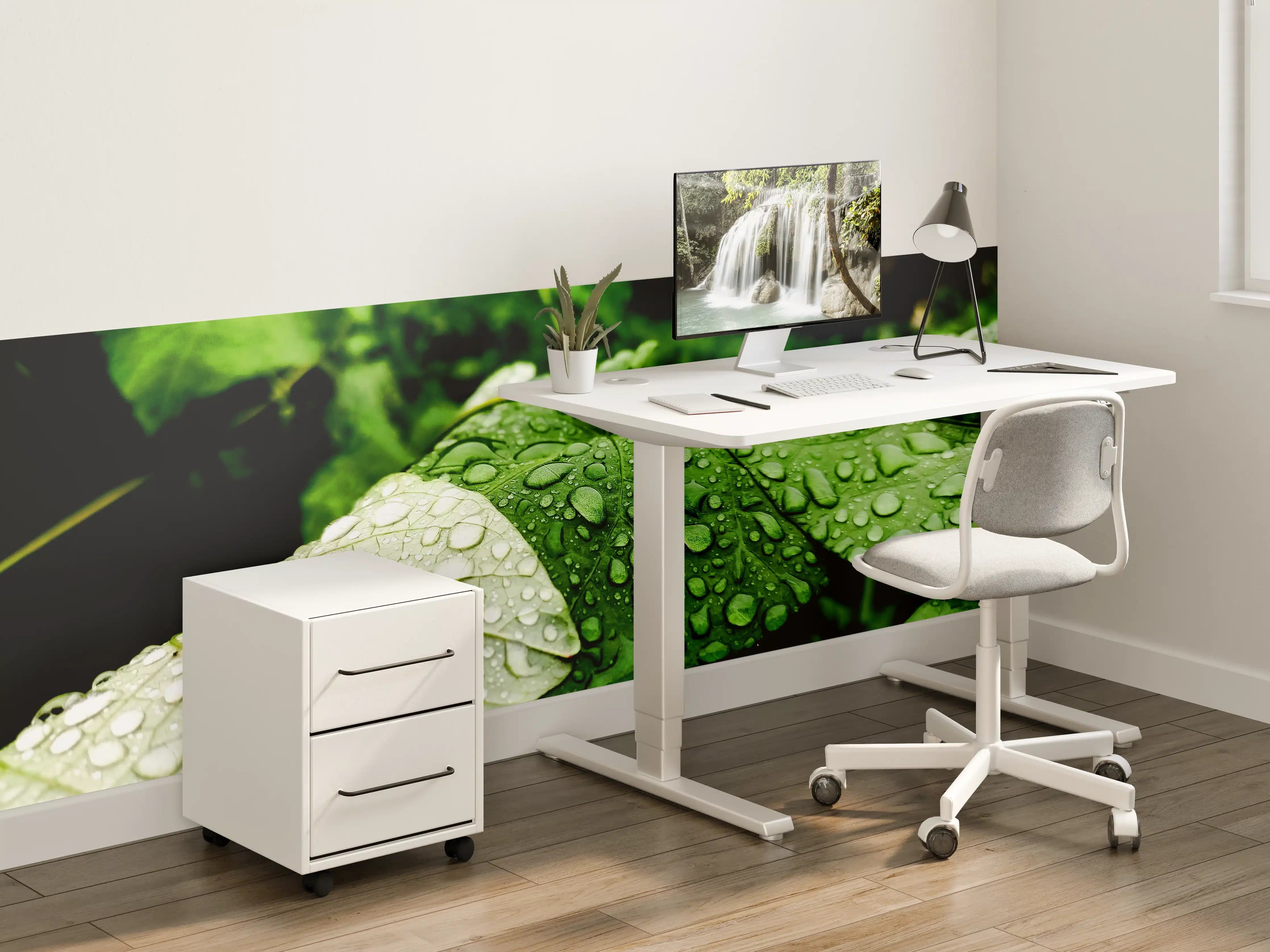 Kinderzimmer Wandgestaltung - Wassertropfen auf einem Blatt