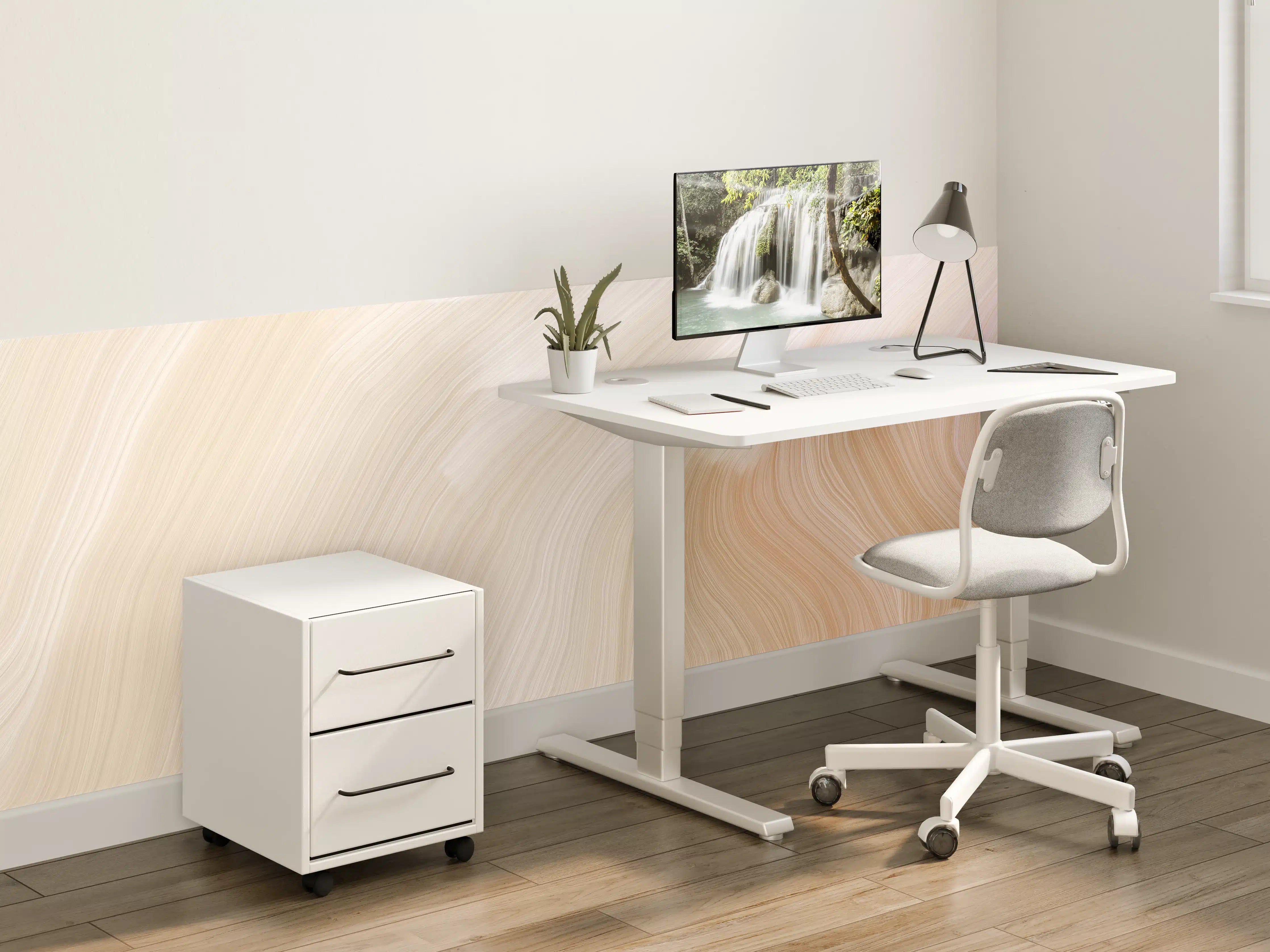 Kinderzimmer Wandgestaltung - Weiche Beigetöne mit sanftem Schwung