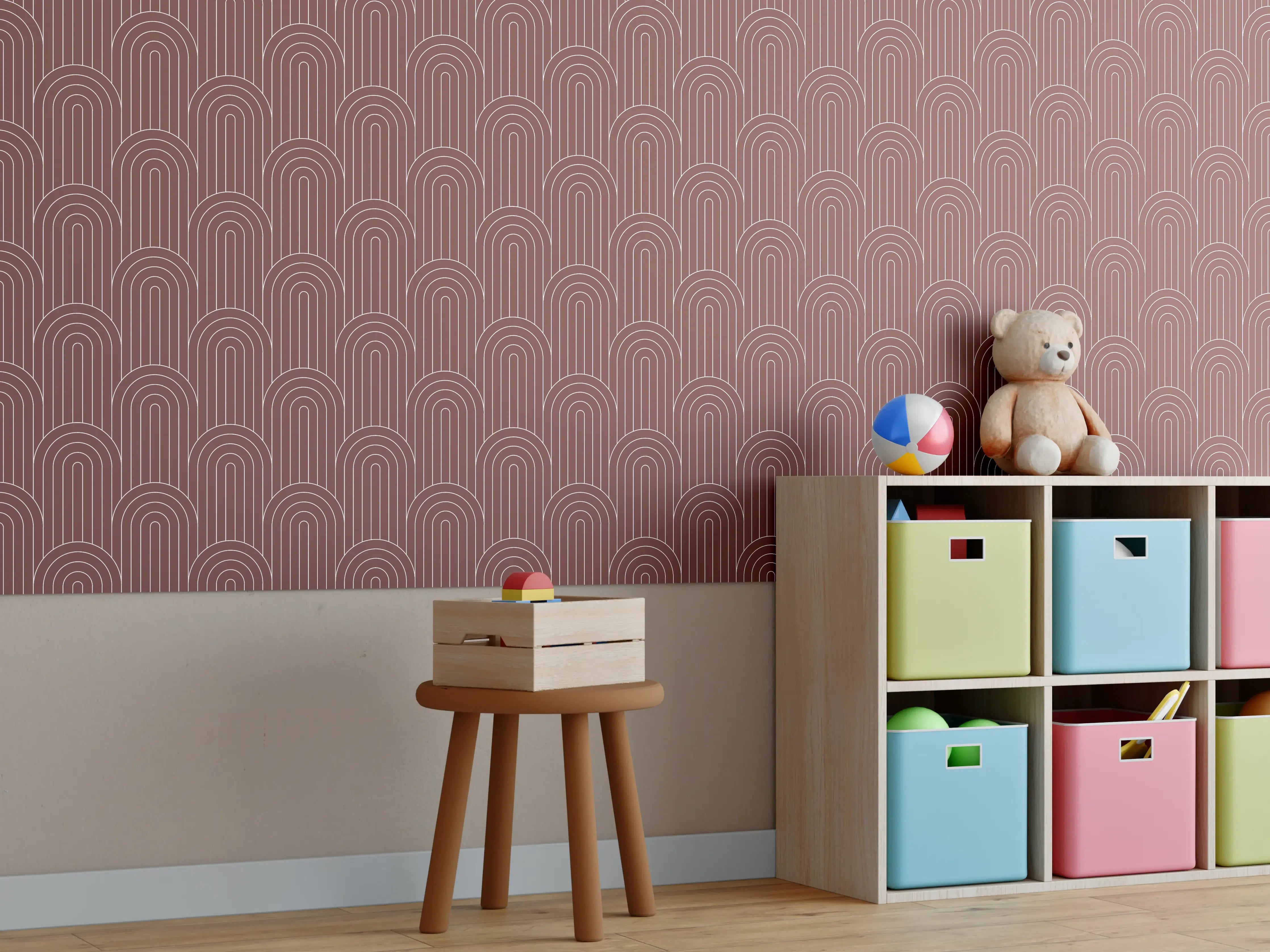 Kinderzimmer Wandgestaltung - Weiche Braun-Ton-Textur