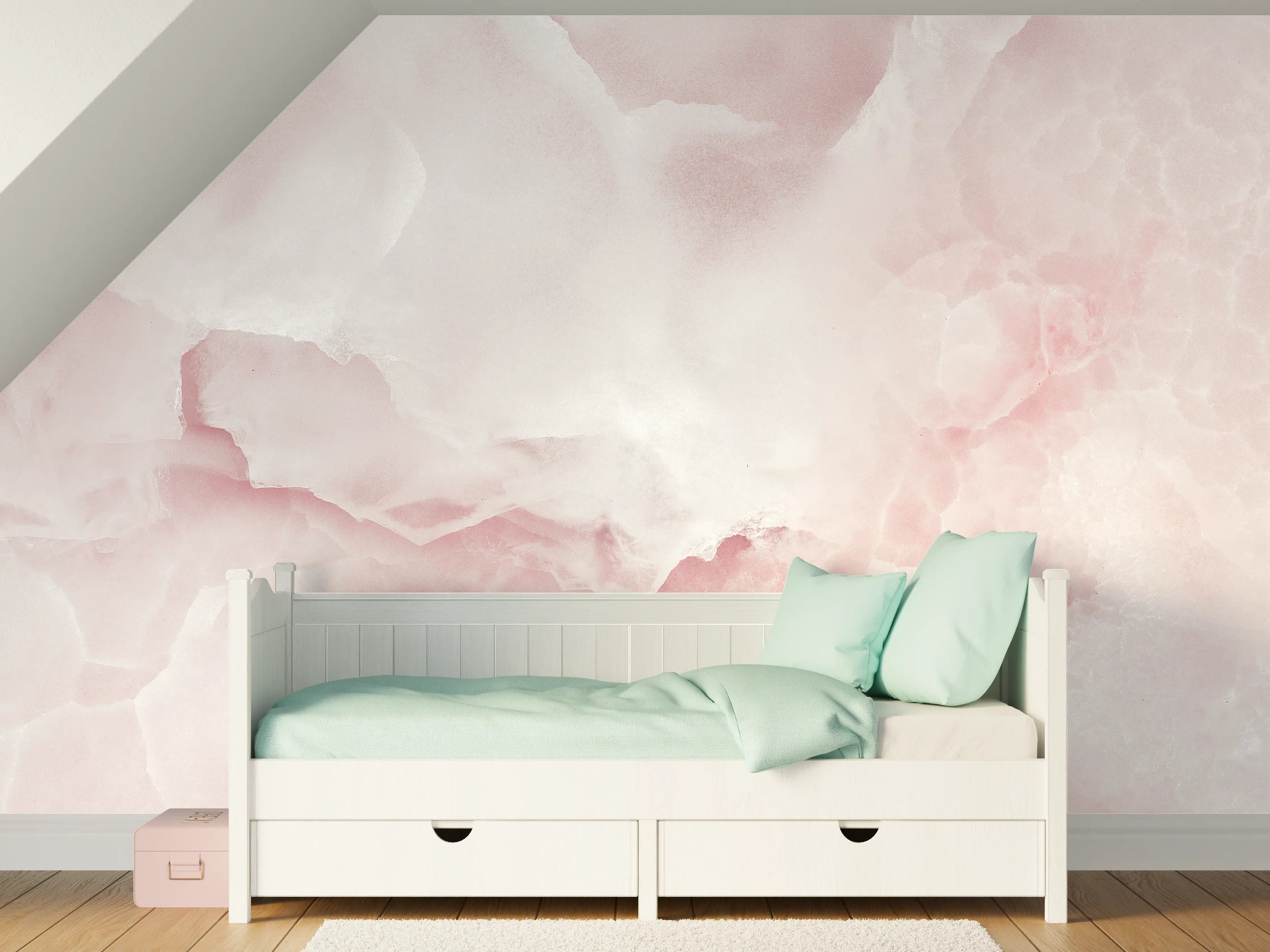 Kinderzimmer Wandgestaltung - Weiche rosa Marmorstruktur