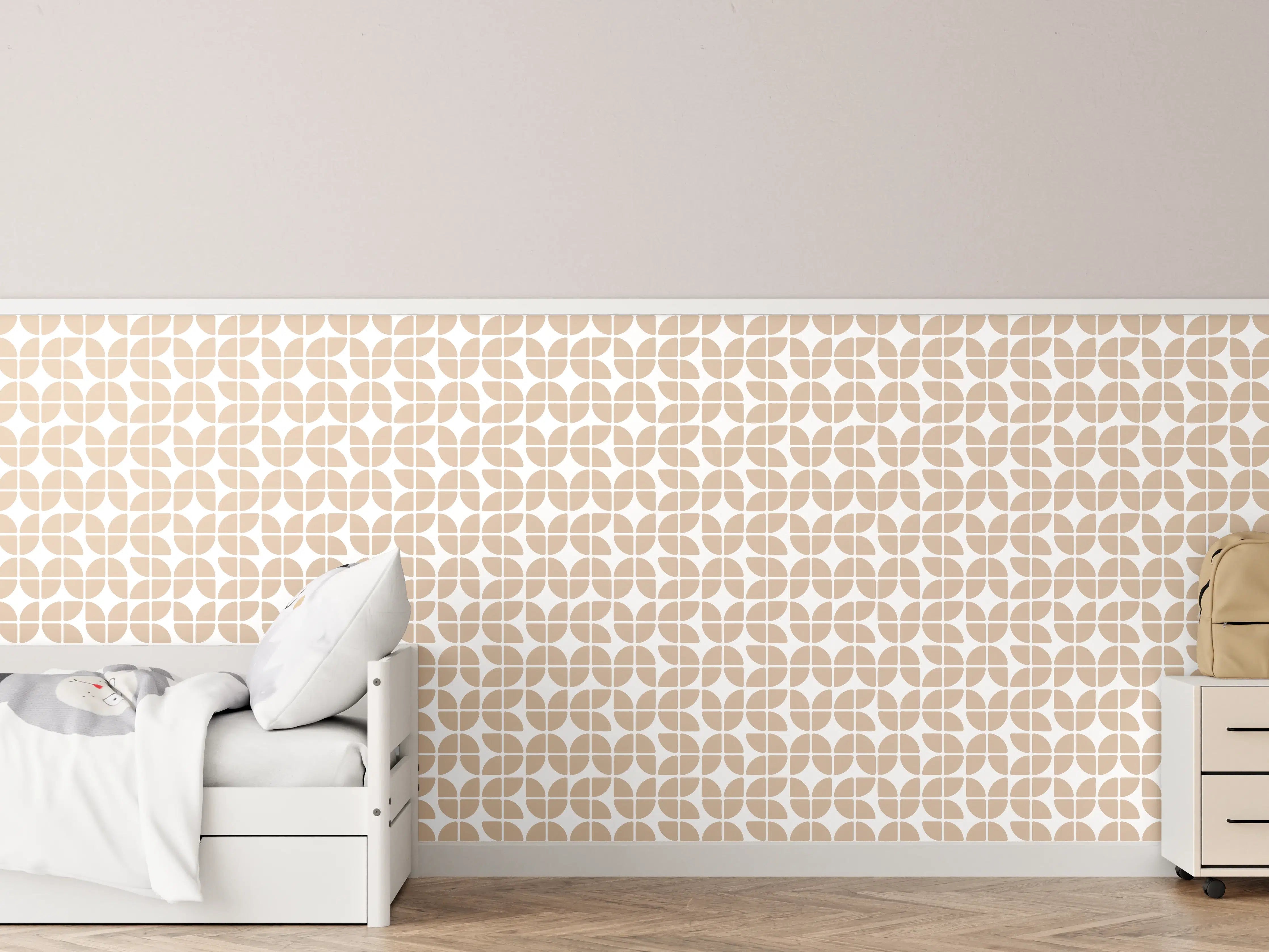 Kinderzimmer Wandgestaltung - Weiß-Grau-Muster-Textur