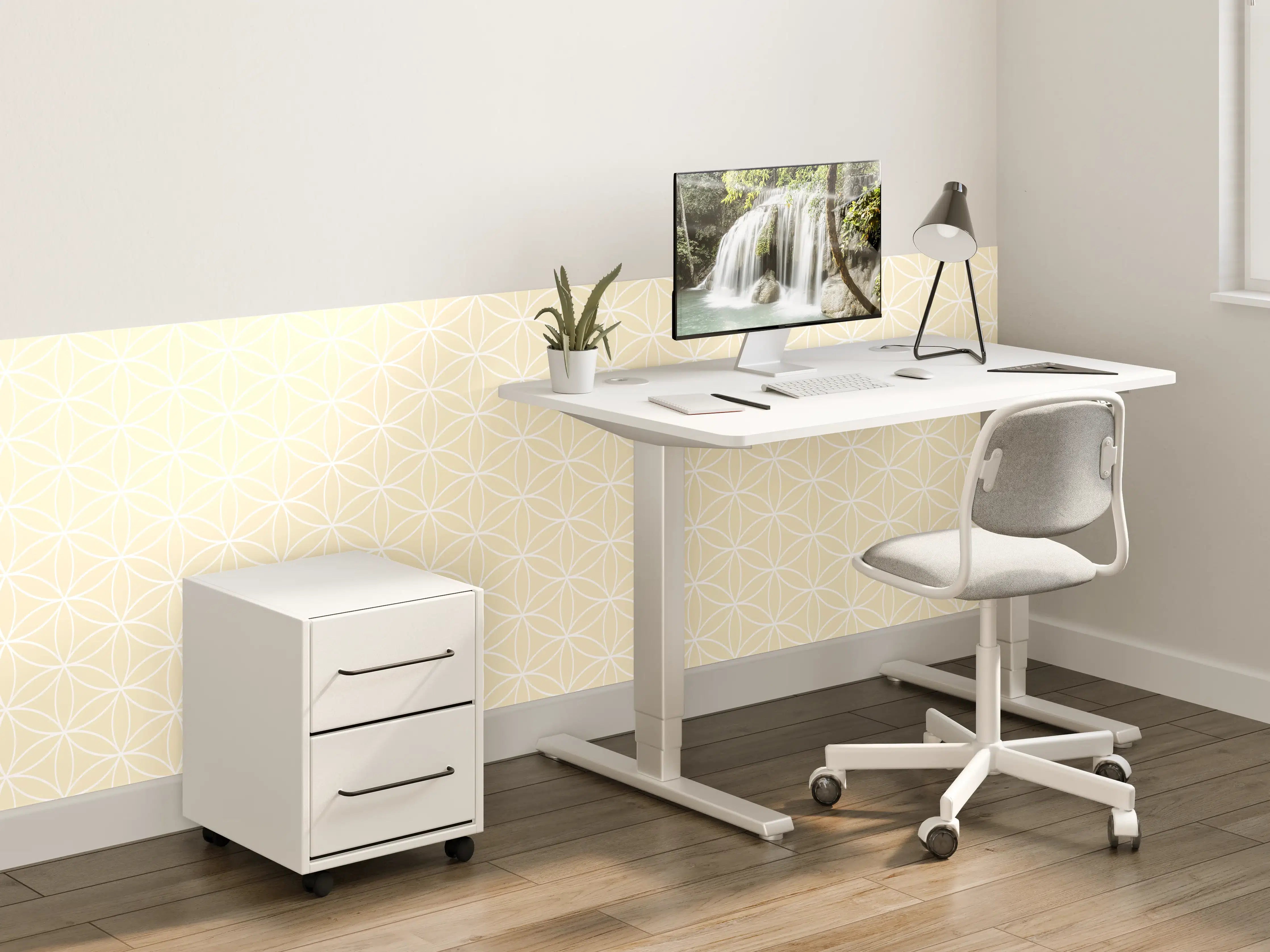 Kinderzimmer Wandgestaltung - Weiß-Grau-Muster mit zarten Graunuancen