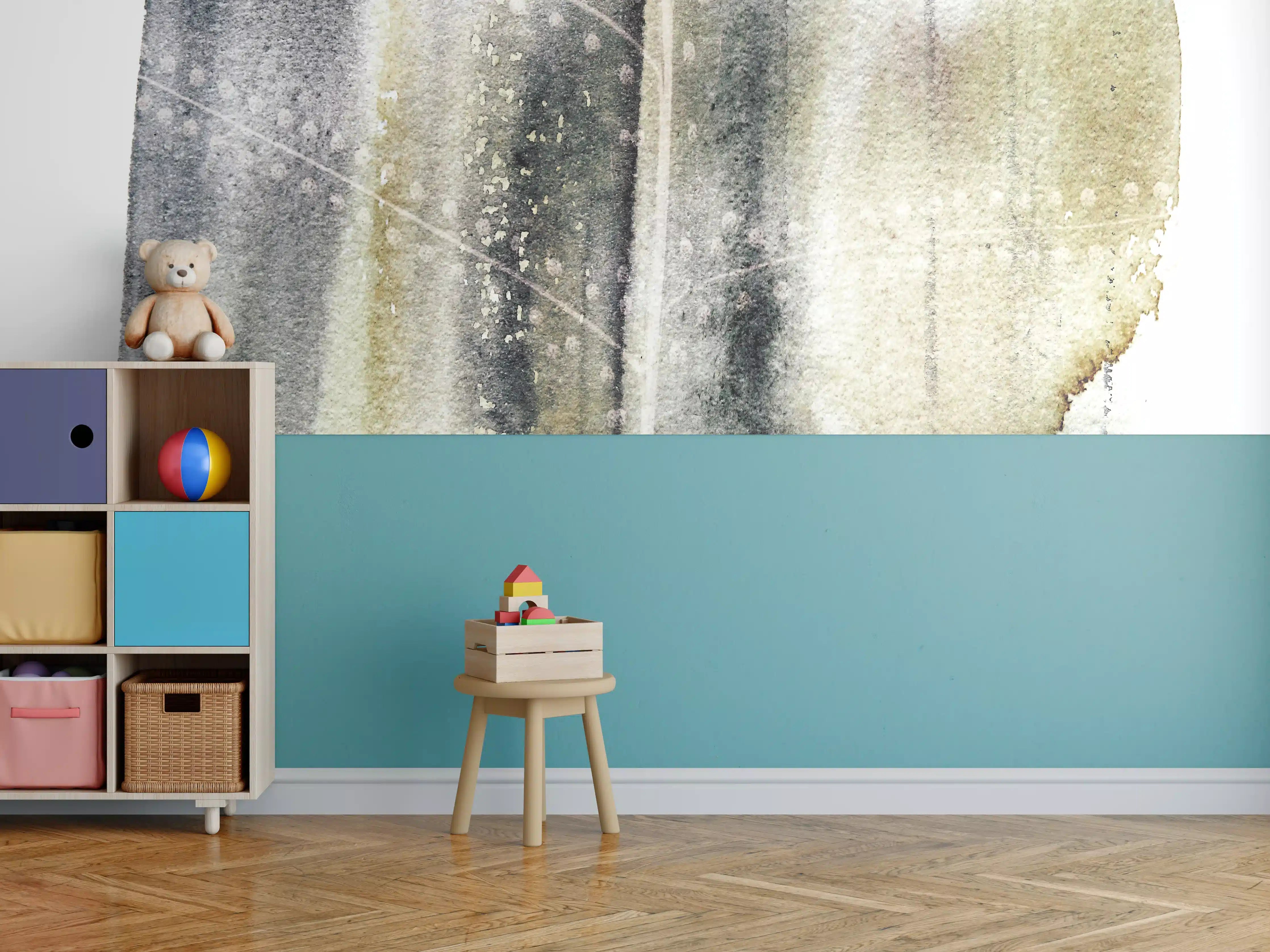 Kinderzimmer Wandgestaltung - Weiß-Graue Abstrakte Textur