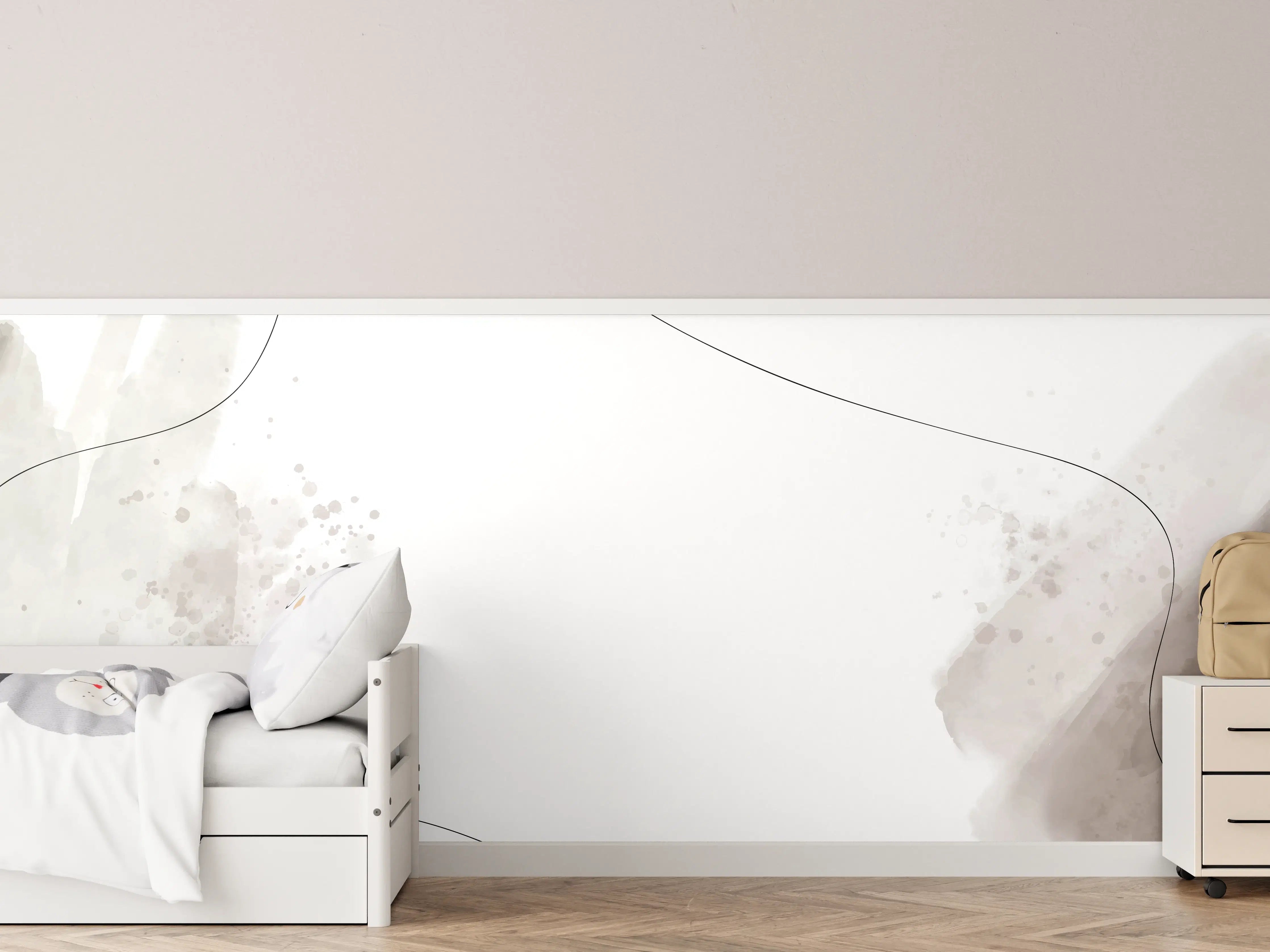 Kinderzimmer Wandgestaltung - Weiß-Graue Eleganz Textur
