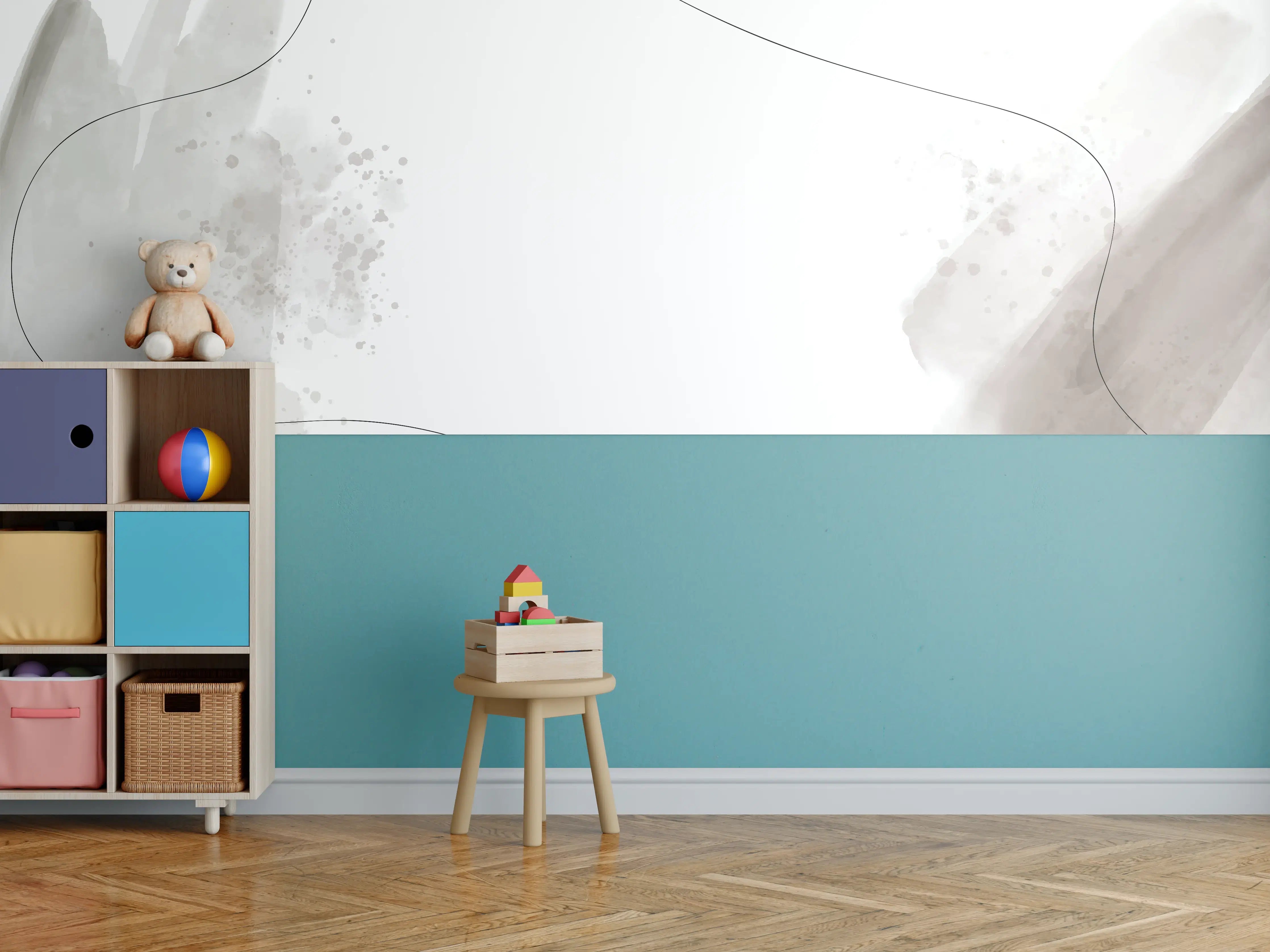 Kinderzimmer Wandgestaltung - Weiß-Graue Eleganz Textur