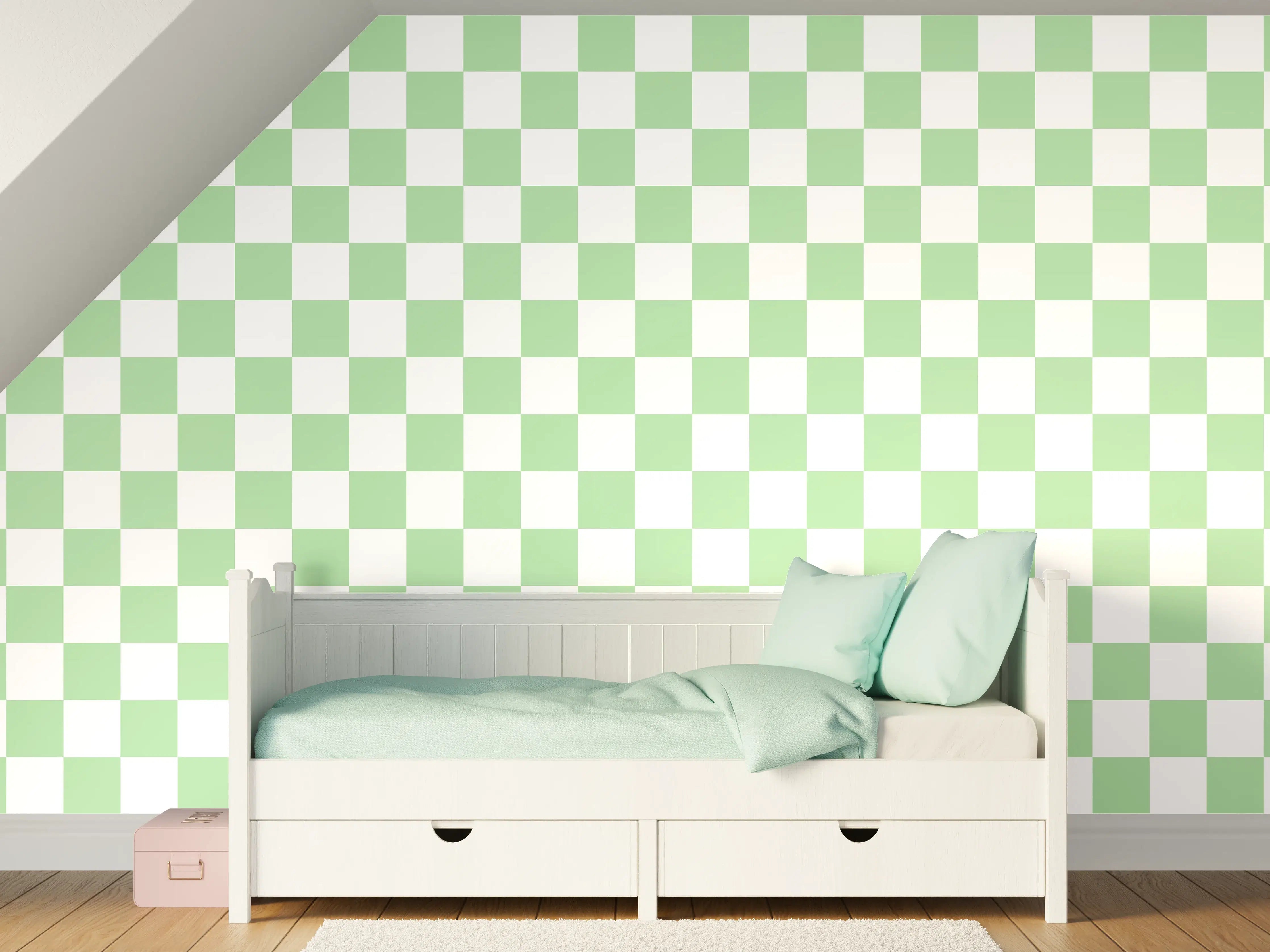 Kinderzimmer Wandgestaltung - Weiß-Graue Fliesen mit moderner Eleganz