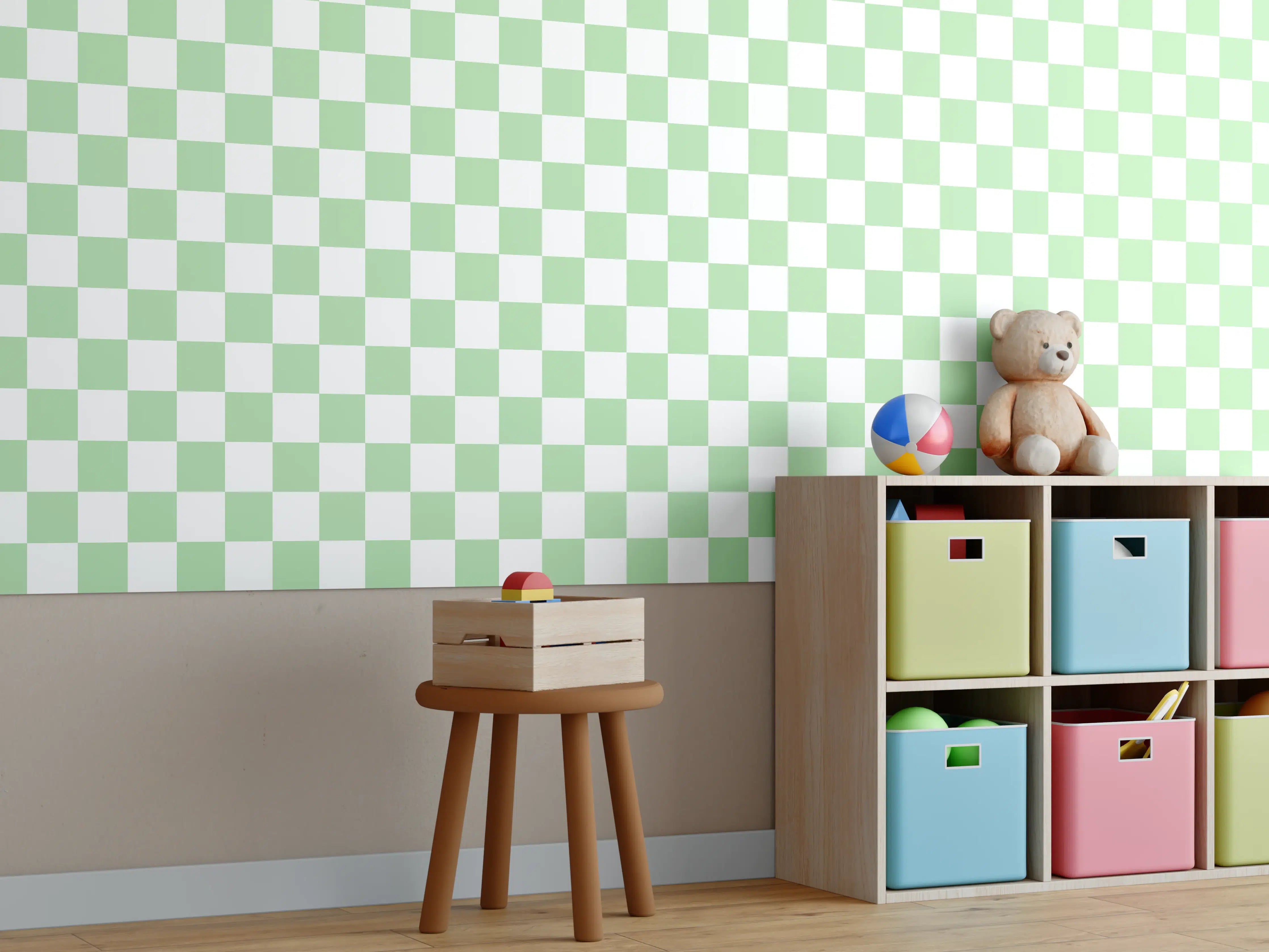 Kinderzimmer Wandgestaltung - Weiß-Graue Fliesen mit moderner Eleganz