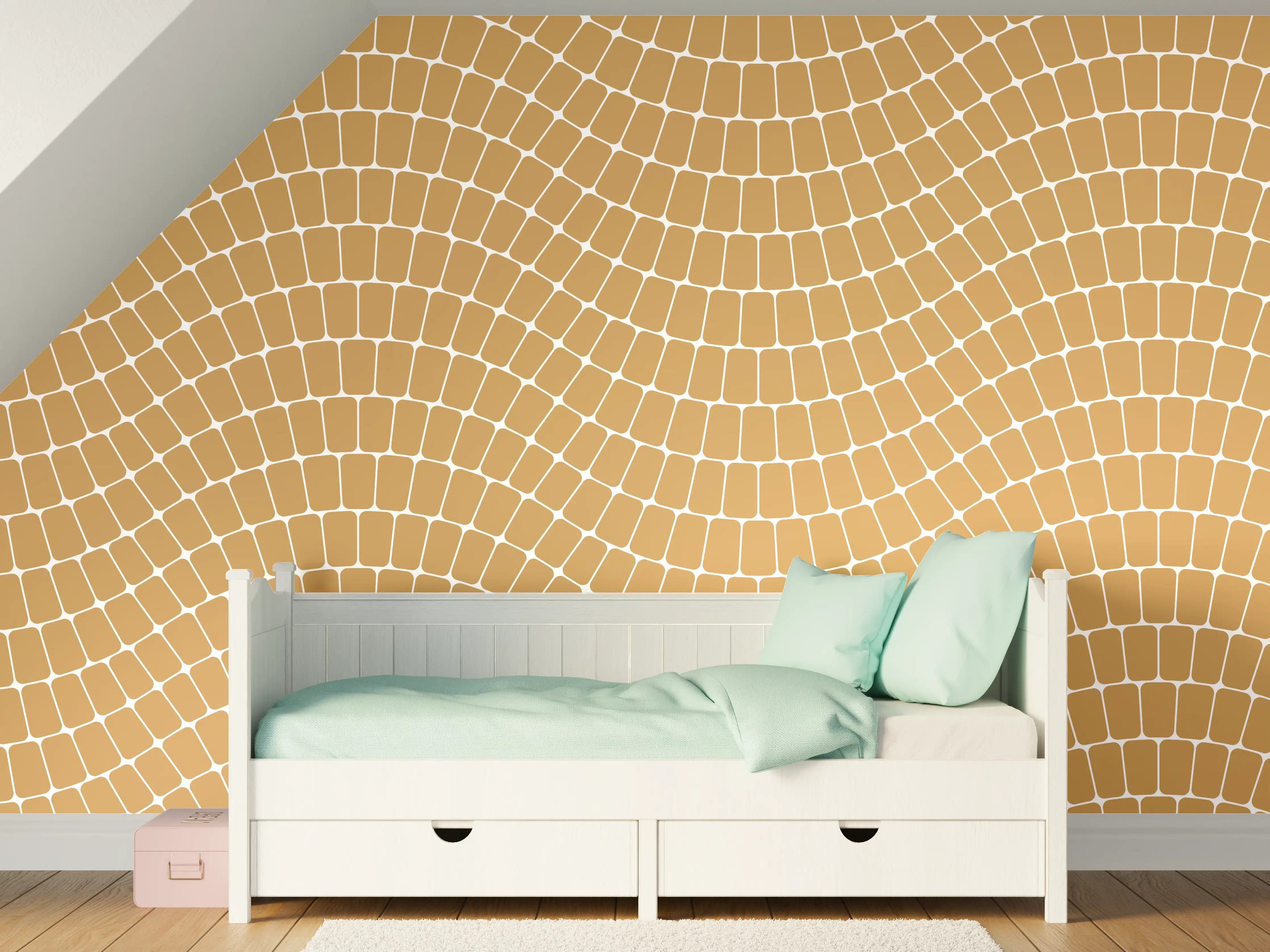 Kinderzimmer Wandgestaltung - Weiß-Graue Wellen-Textur