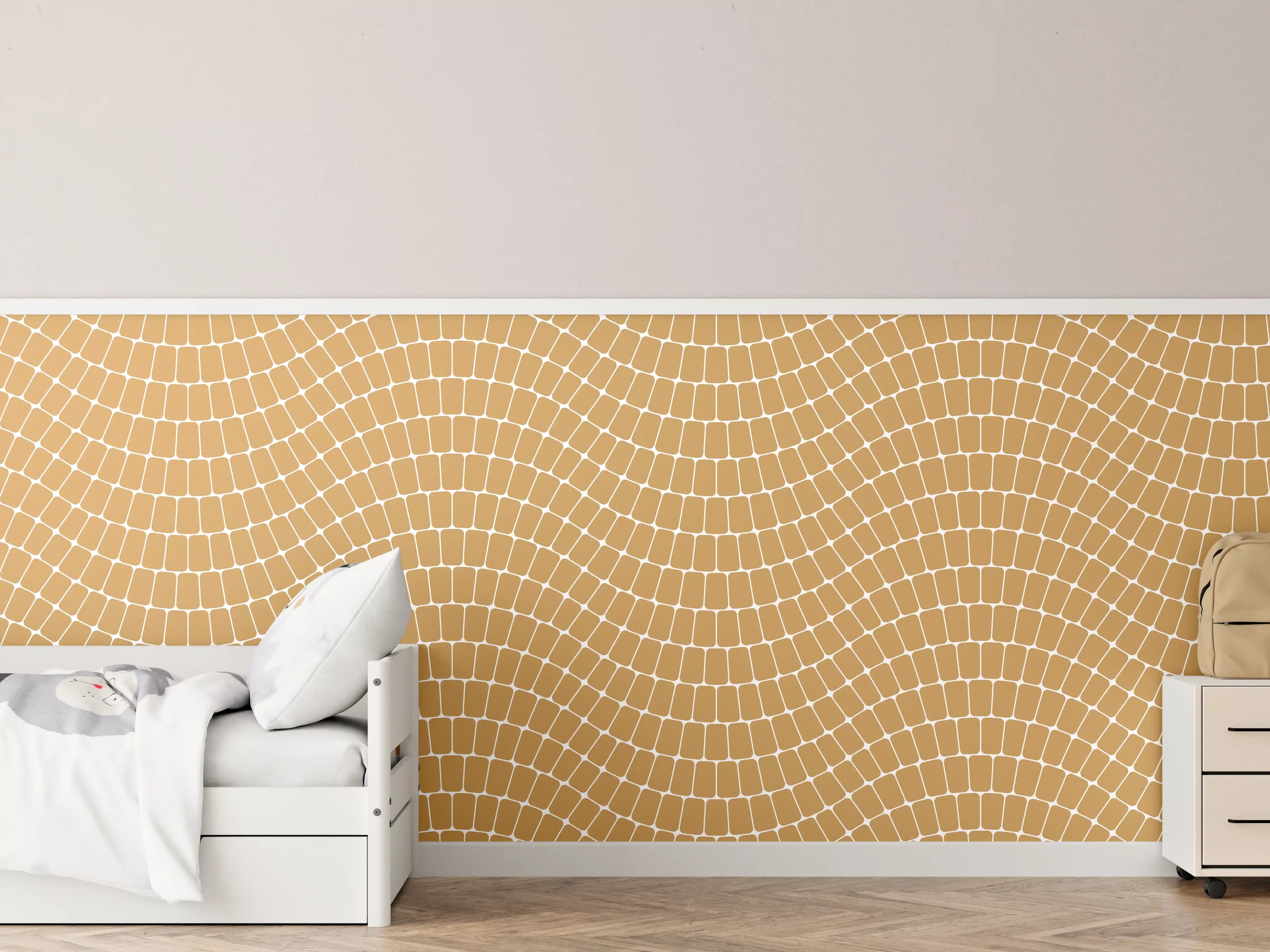 Kinderzimmer Wandgestaltung - Weiß-Graue Wellen-Textur