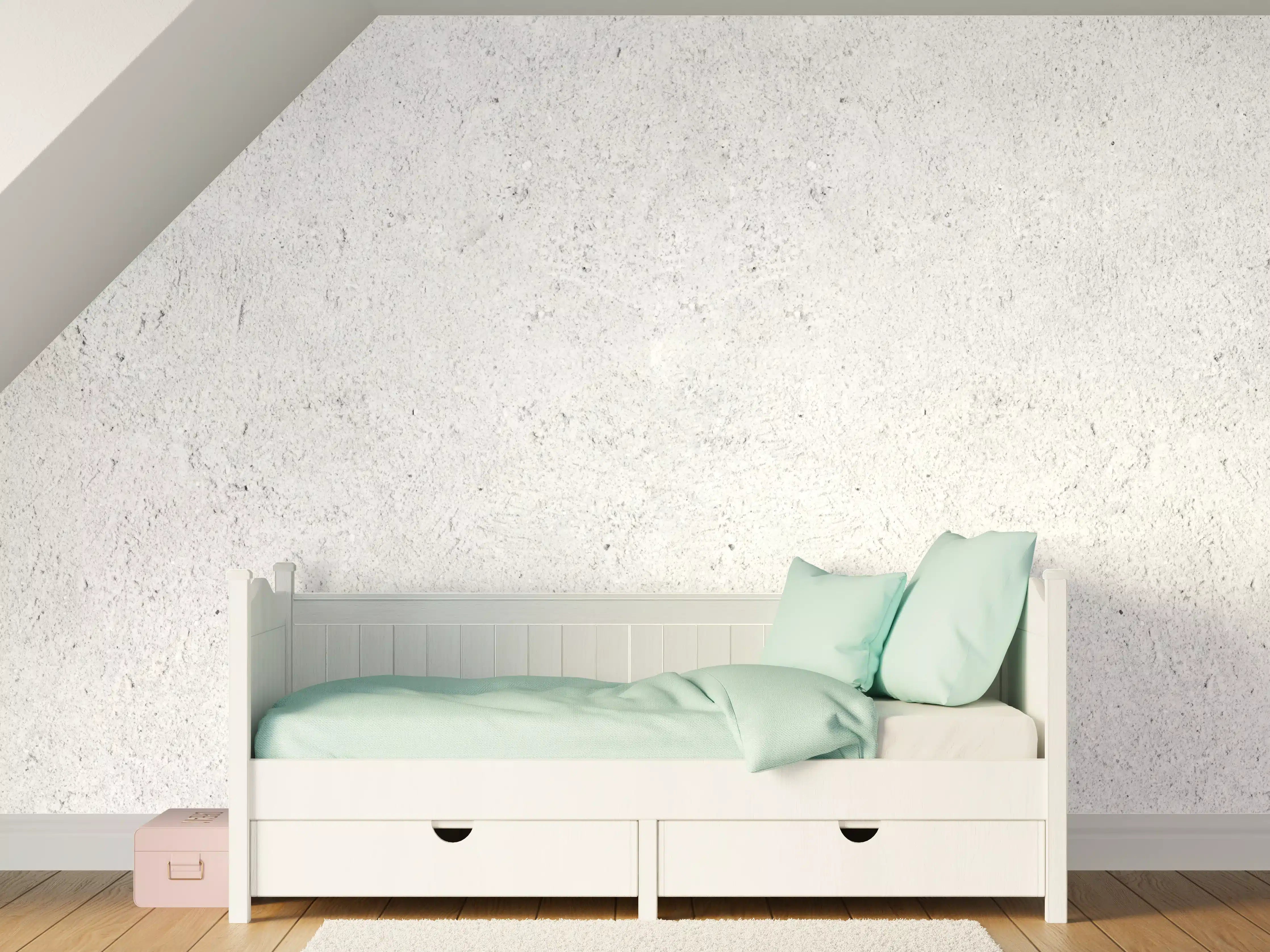 Kinderzimmer Wandgestaltung - Weiss-Grauer Kalkstein