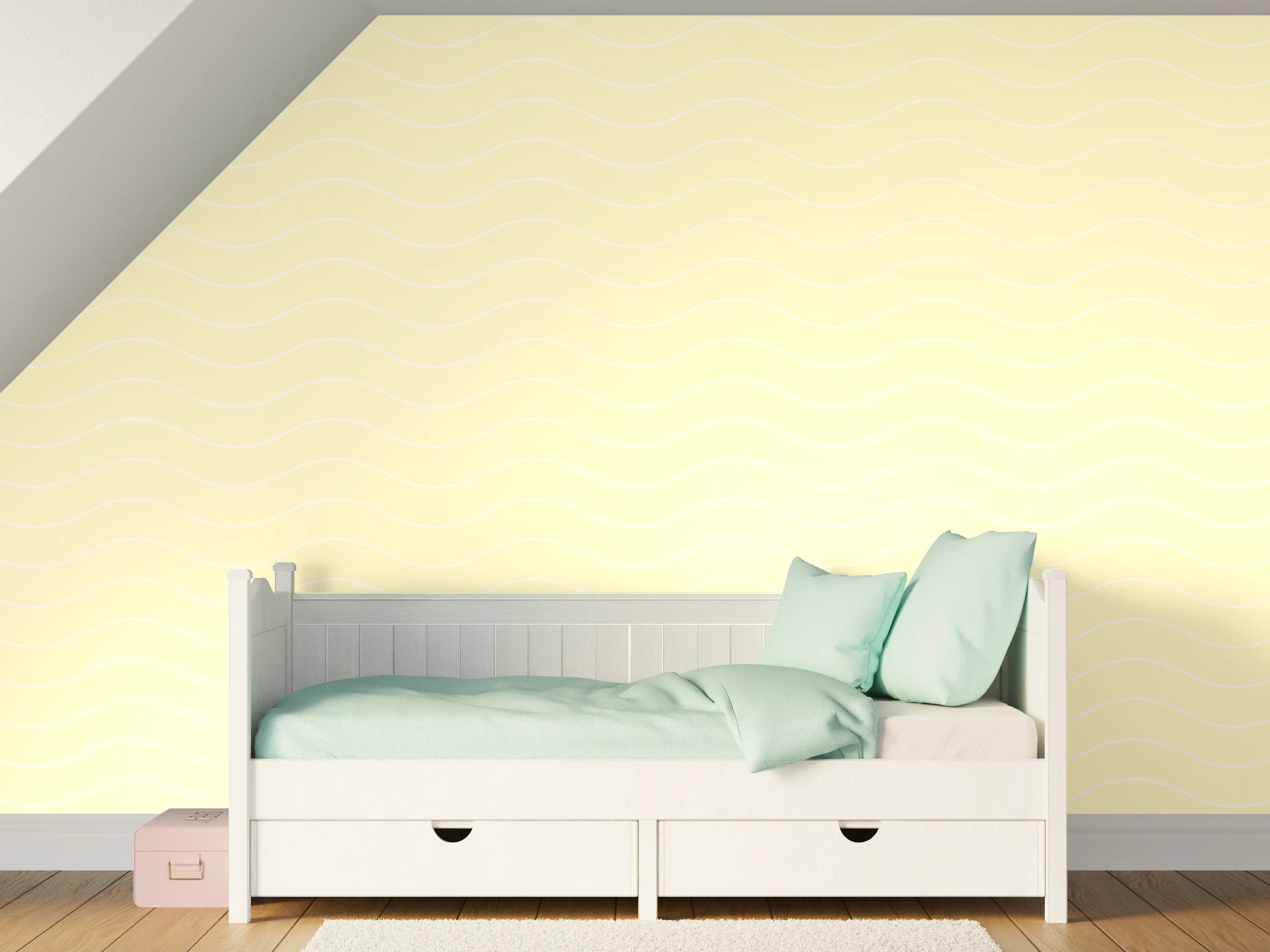 Kinderzimmer Wandgestaltung - Weiß-graue Marmor-Textur in modernem Bad