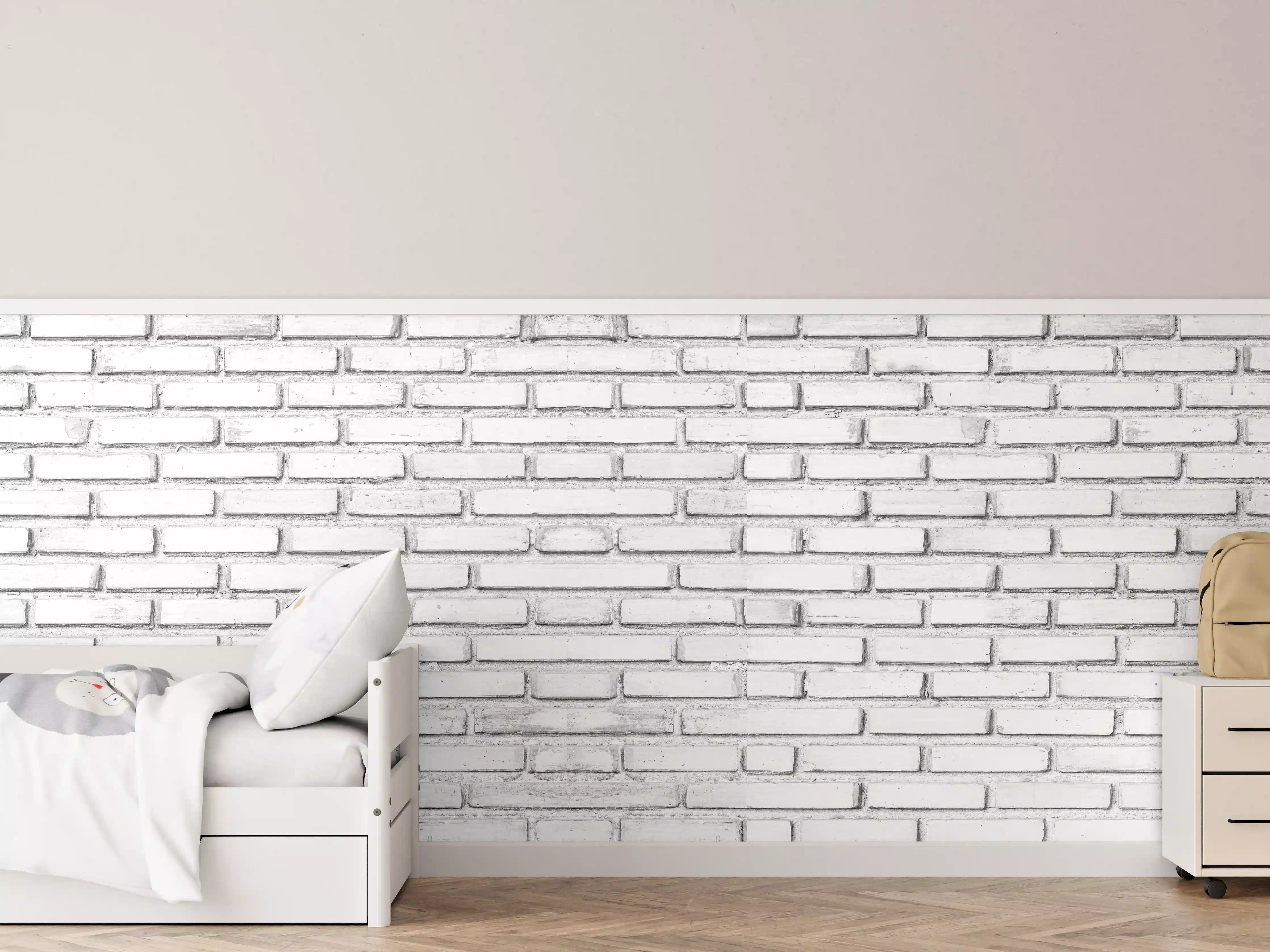 Kinderzimmer Wandgestaltung - Weiße Backsteinmauer