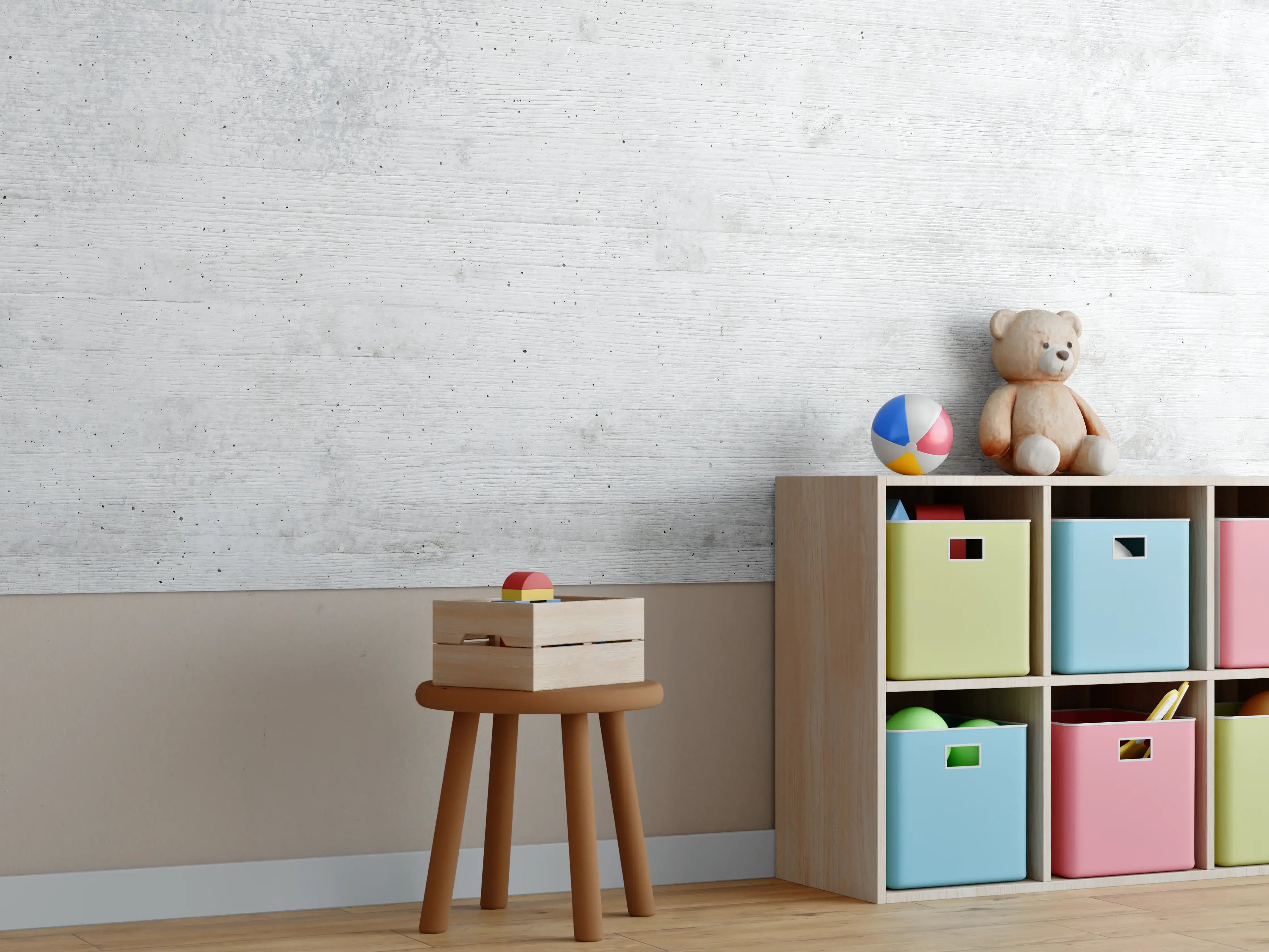 Kinderzimmer Wandgestaltung - Weiße Betonstruktur