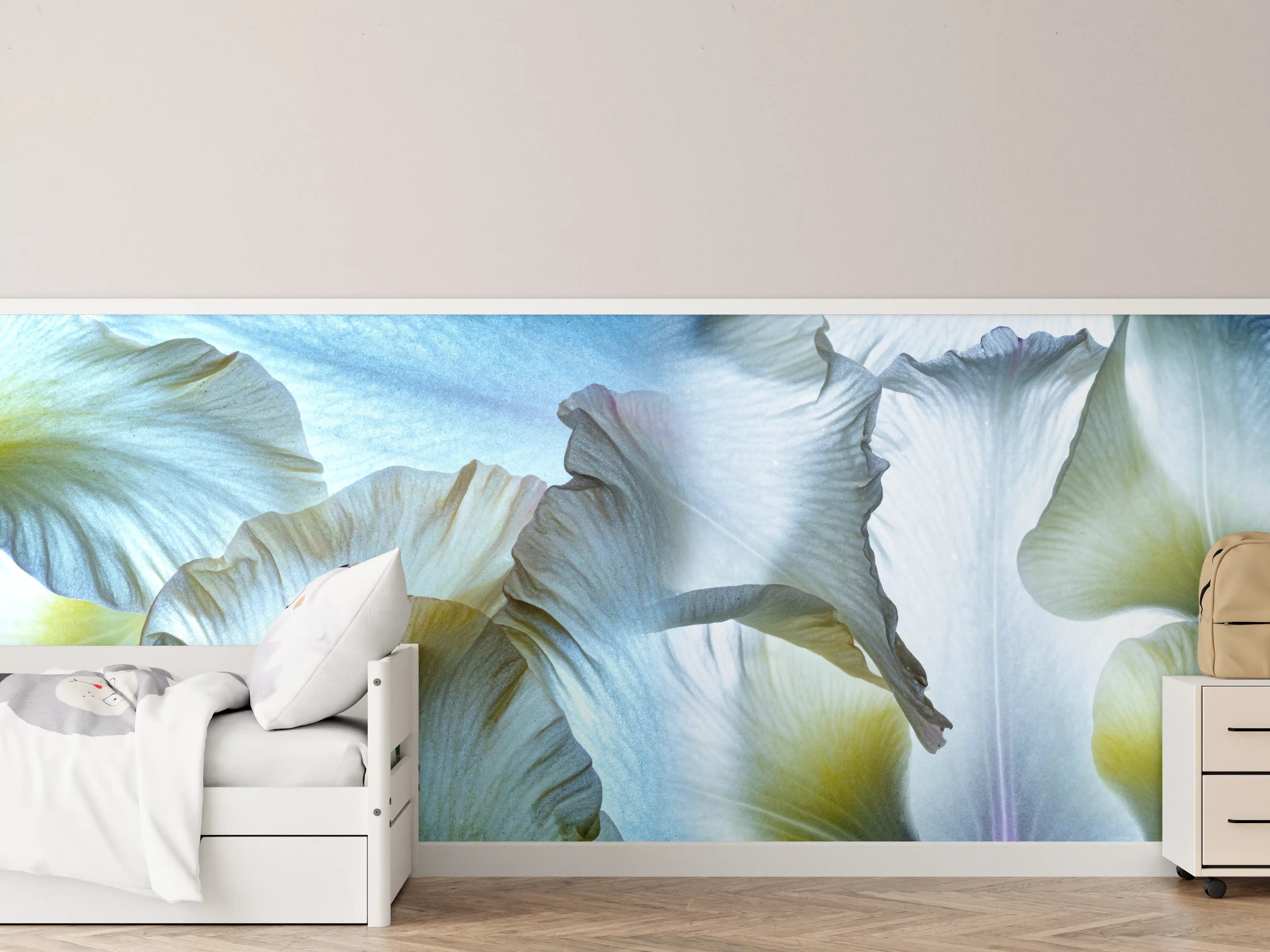 Kinderzimmer Wandgestaltung - Weiße Blüten Petal Texture