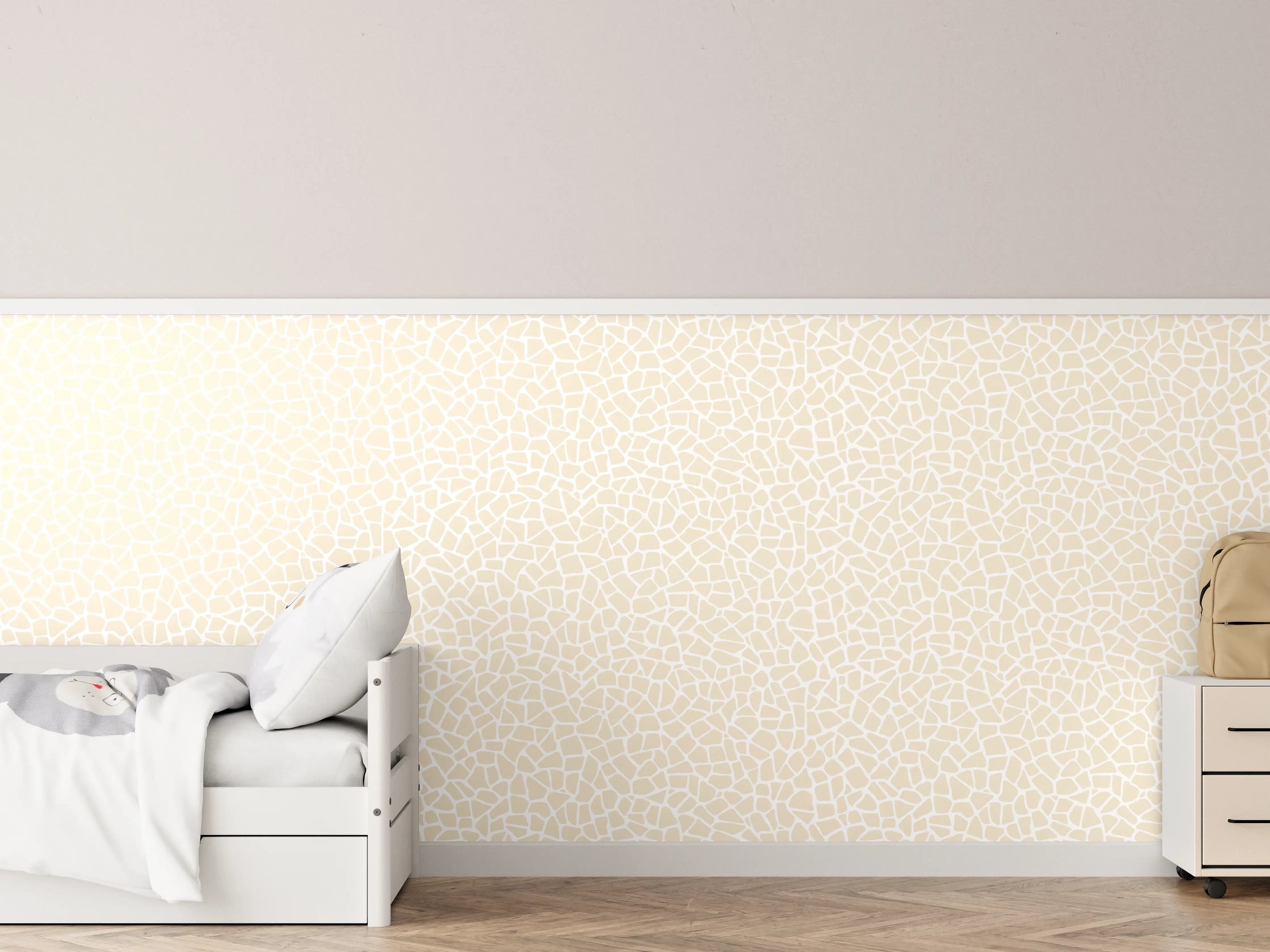 Kinderzimmer Wandgestaltung - Weiße Crematone Fliesen