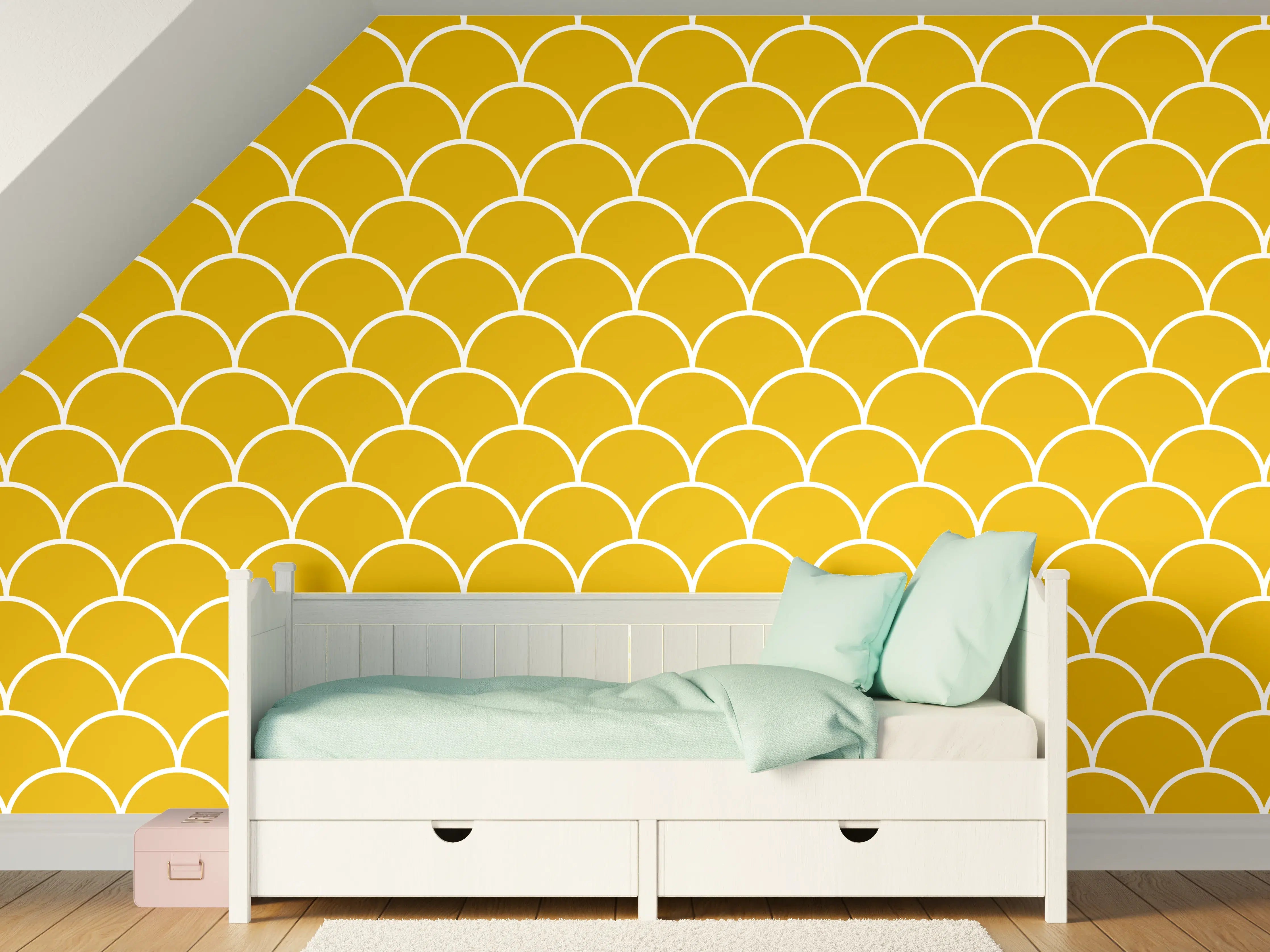 Kinderzimmer Wandgestaltung - Weiße Granit-Oberfläche