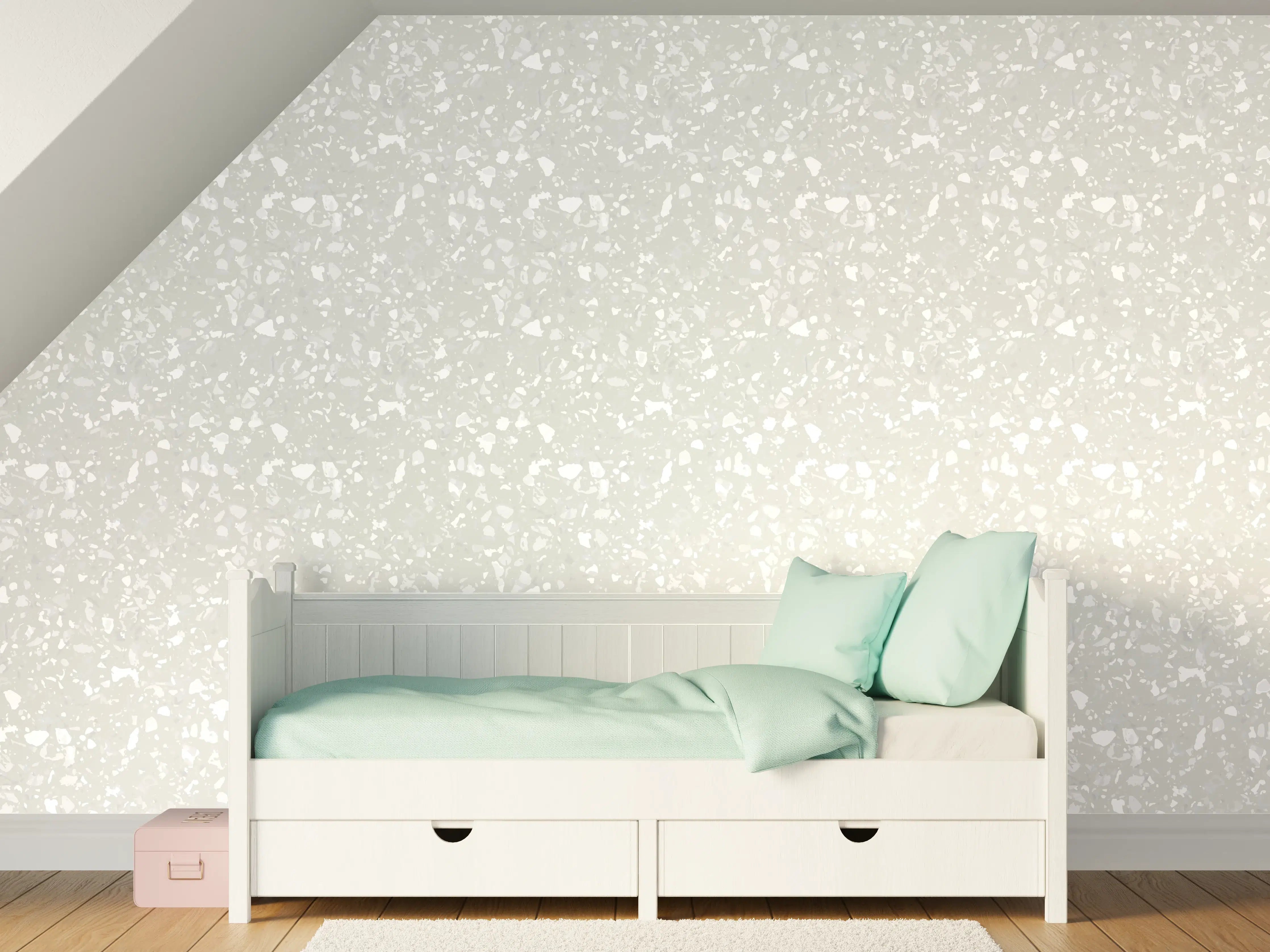 Kinderzimmer Wandgestaltung - Weiße Granit-Textur für elegante Räume