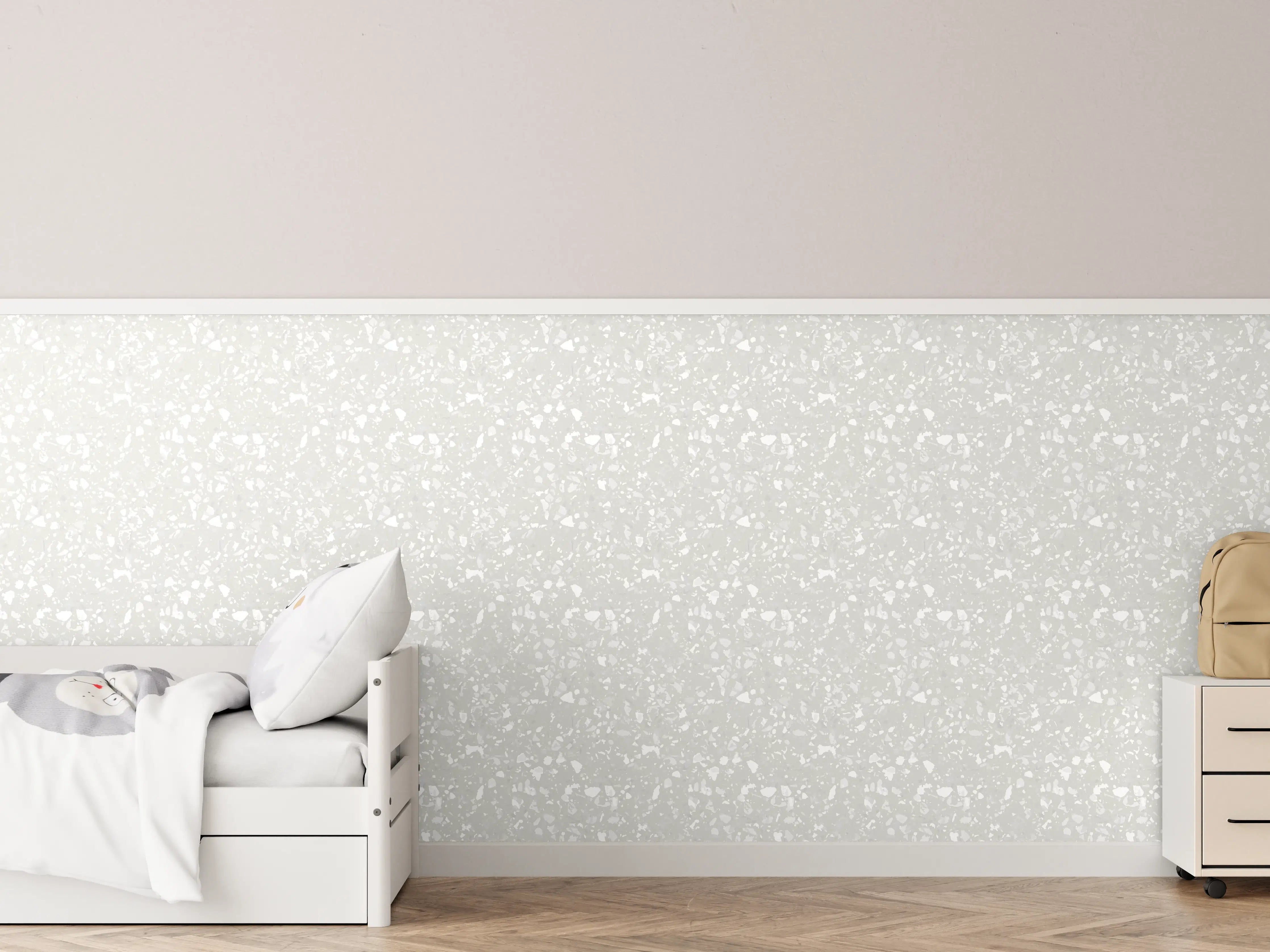 Kinderzimmer Wandgestaltung - Weiße Granit-Textur für elegante Räume