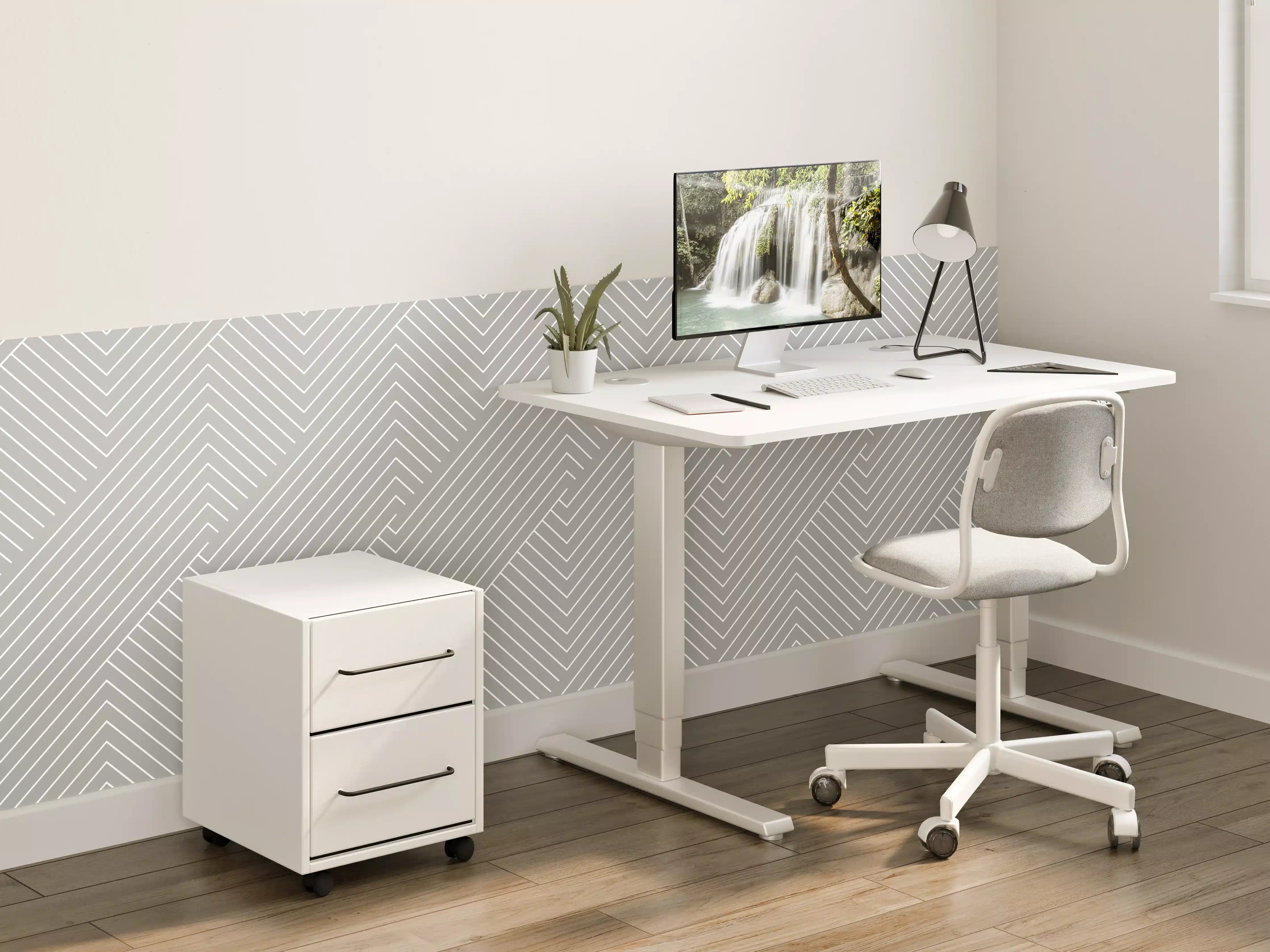 Kinderzimmer Wandgestaltung - Weiße Graustoff-Textur