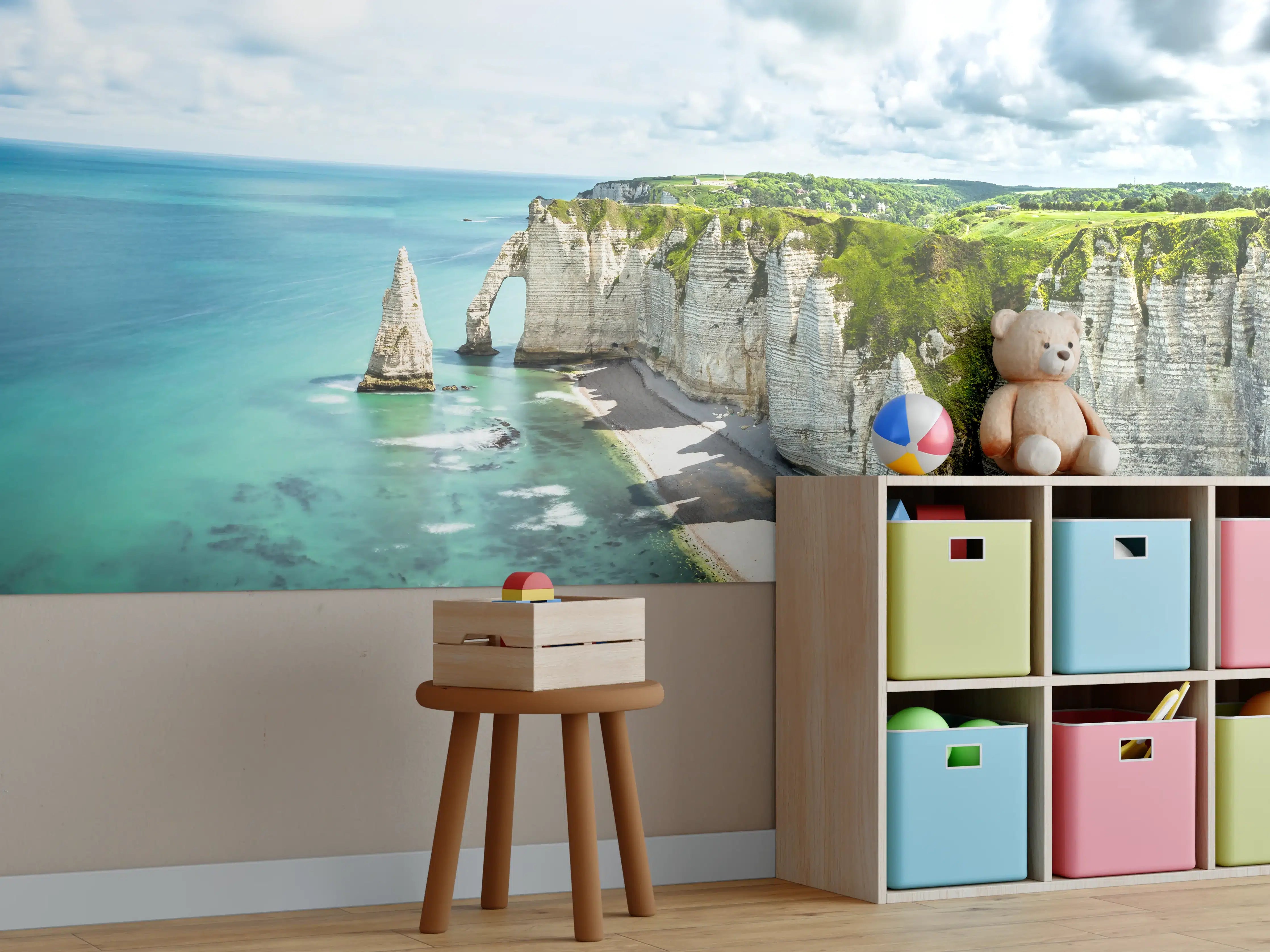 Kinderzimmer Wandgestaltung - Weiße Kalkstein-Klippen am Meer