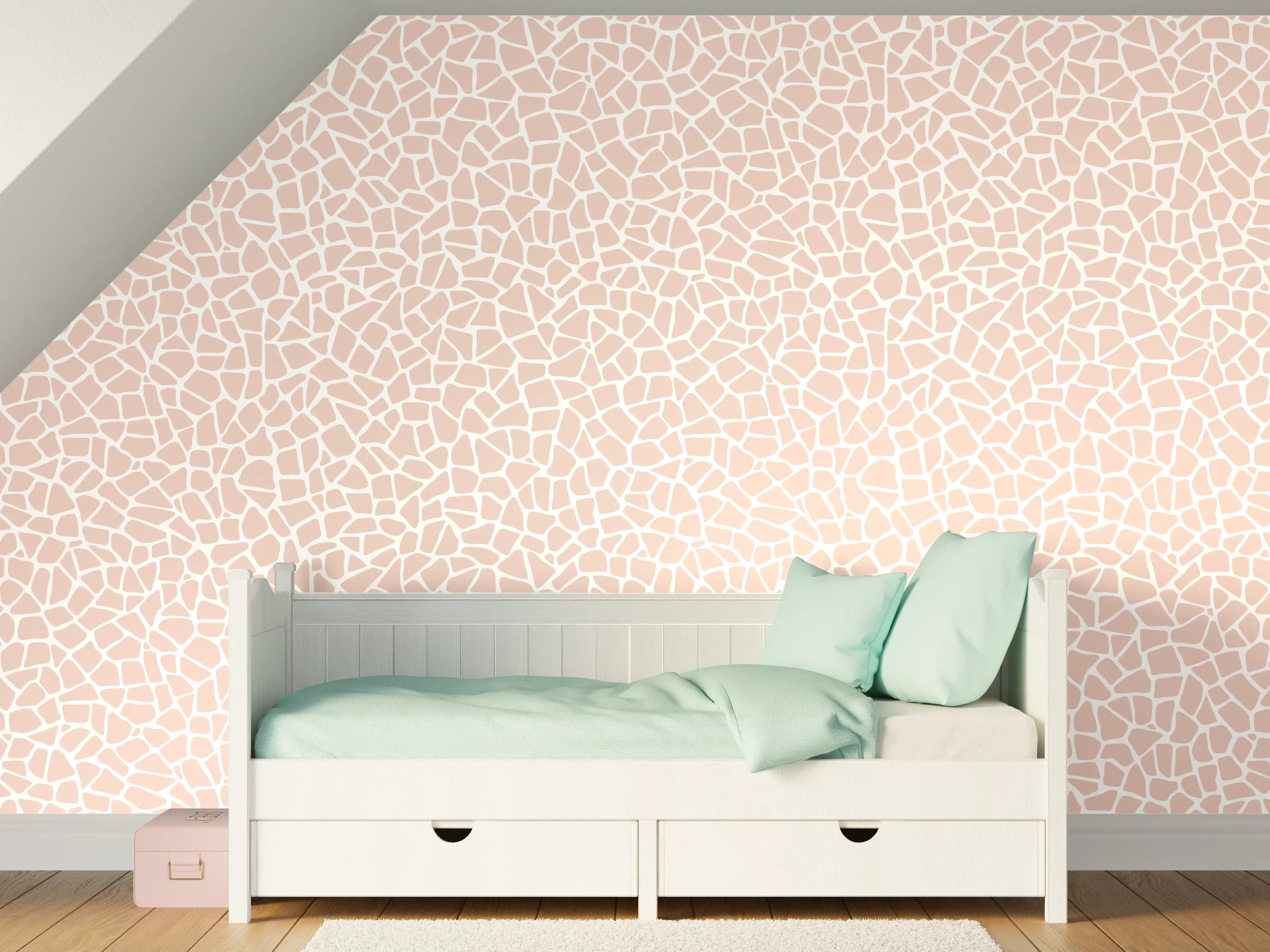 Kinderzimmer Wandgestaltung - Weiße Marmor-Textur mit Graustönen