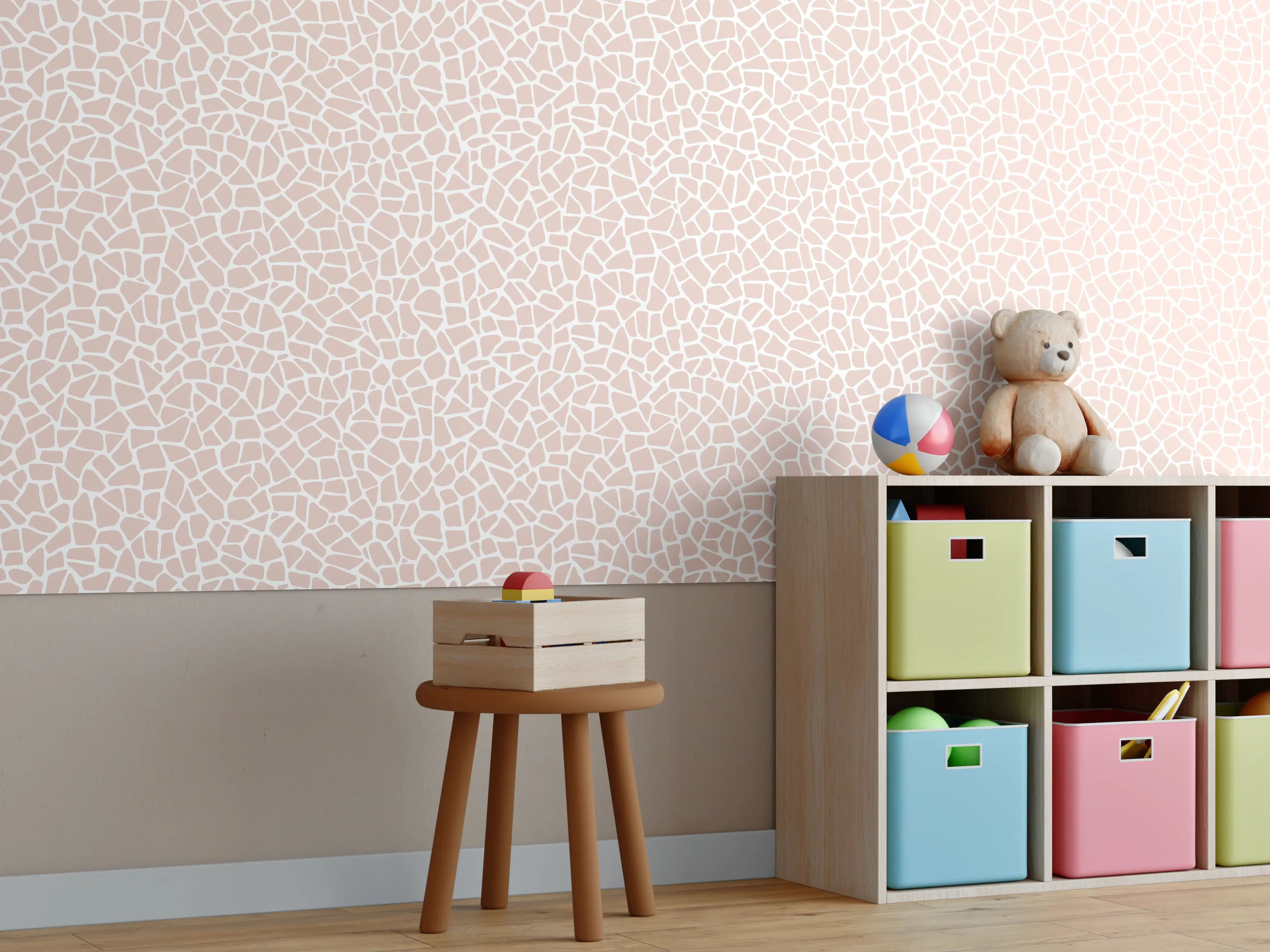 Kinderzimmer Wandgestaltung - Weiße Marmor-Textur mit Graustönen